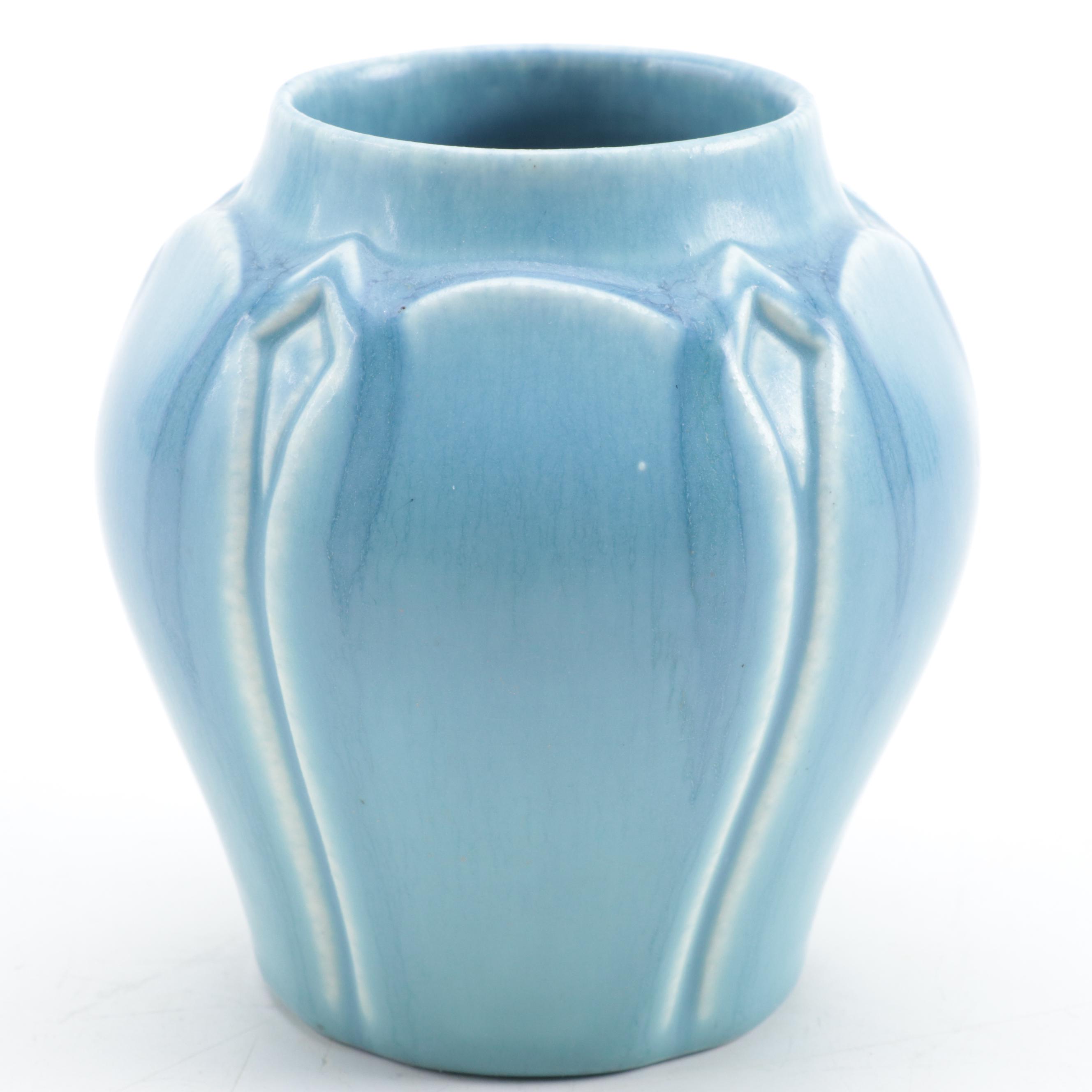 Rookwood Art Deco Style Matte Blue Ceramic Vase, 1924