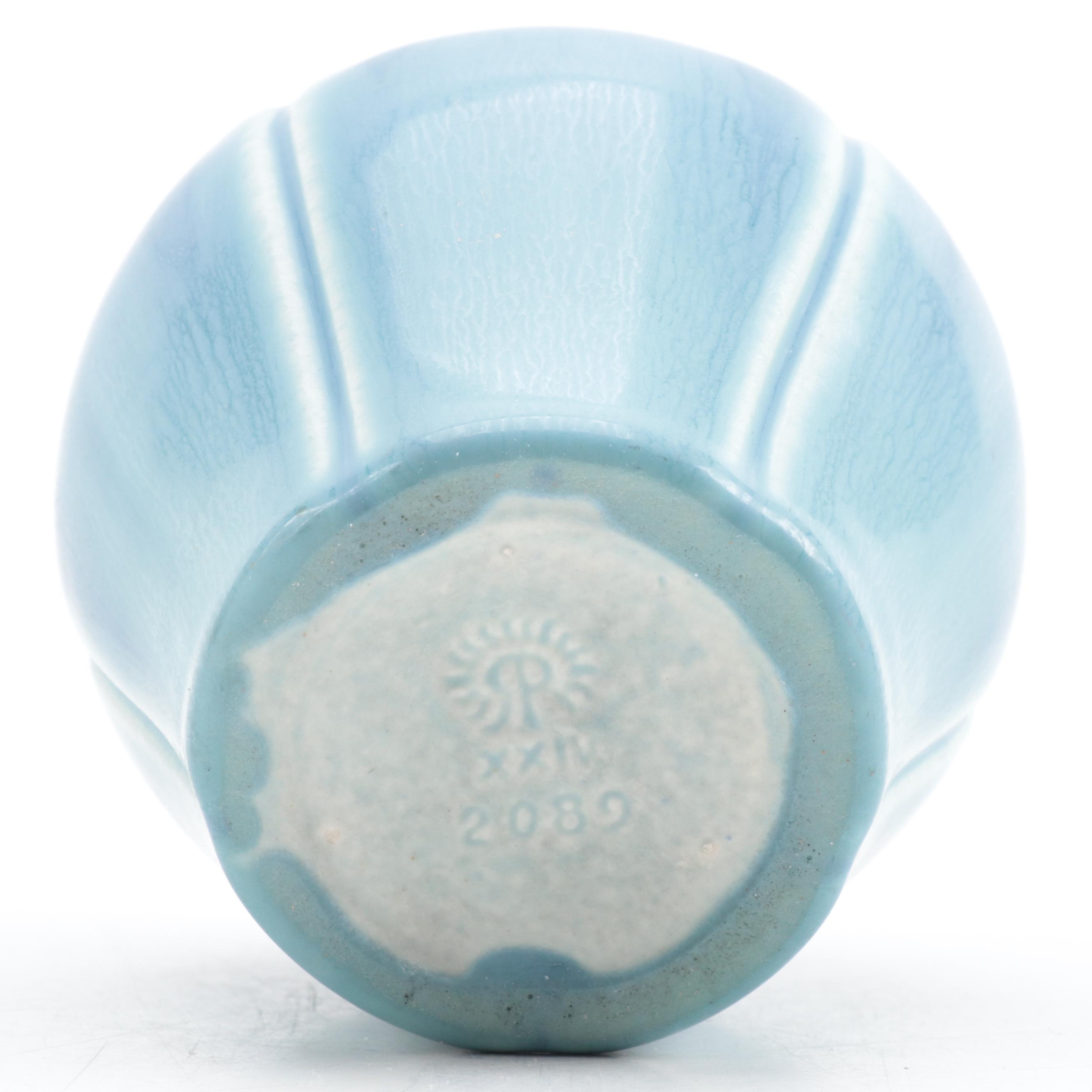 Rookwood Art Deco Style Matte Blue Ceramic Vase, 1924