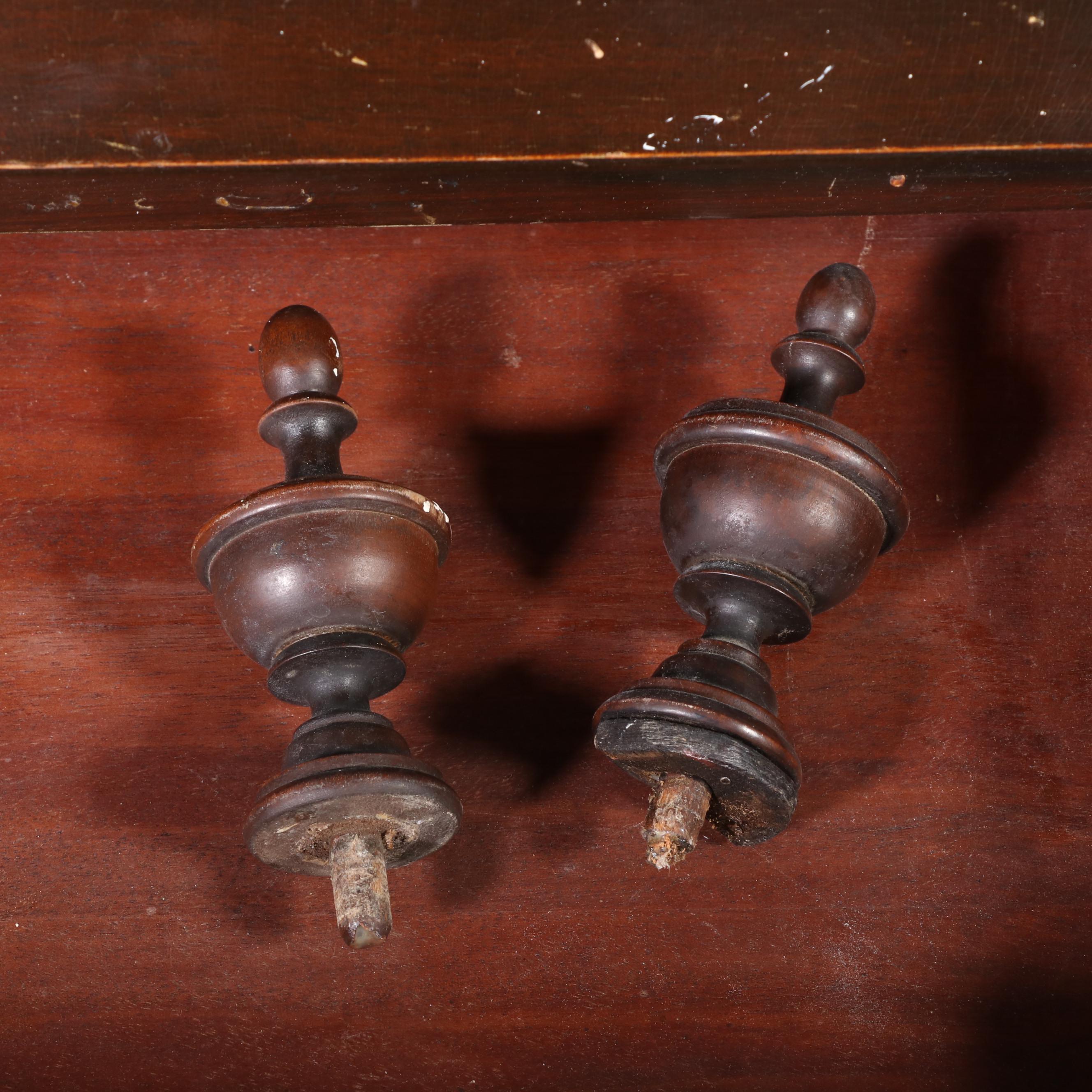 Queen Anne Style Mahogany-Finish Secretary Bookcase, 1930s-40s