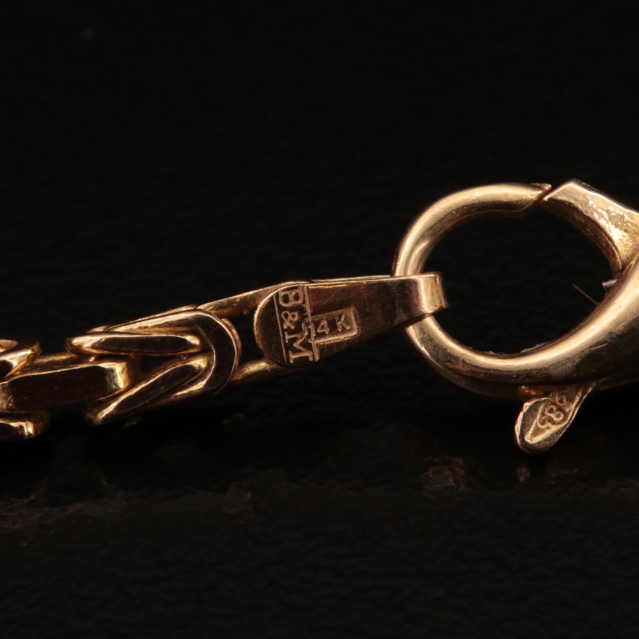 14K Italian Square Byzantine Chain Necklace