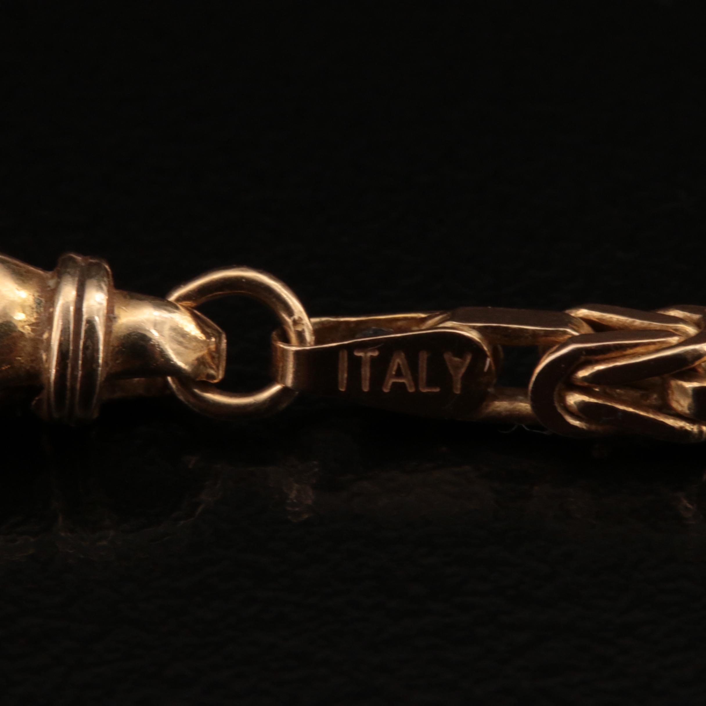 14K Italian Square Byzantine Chain Necklace