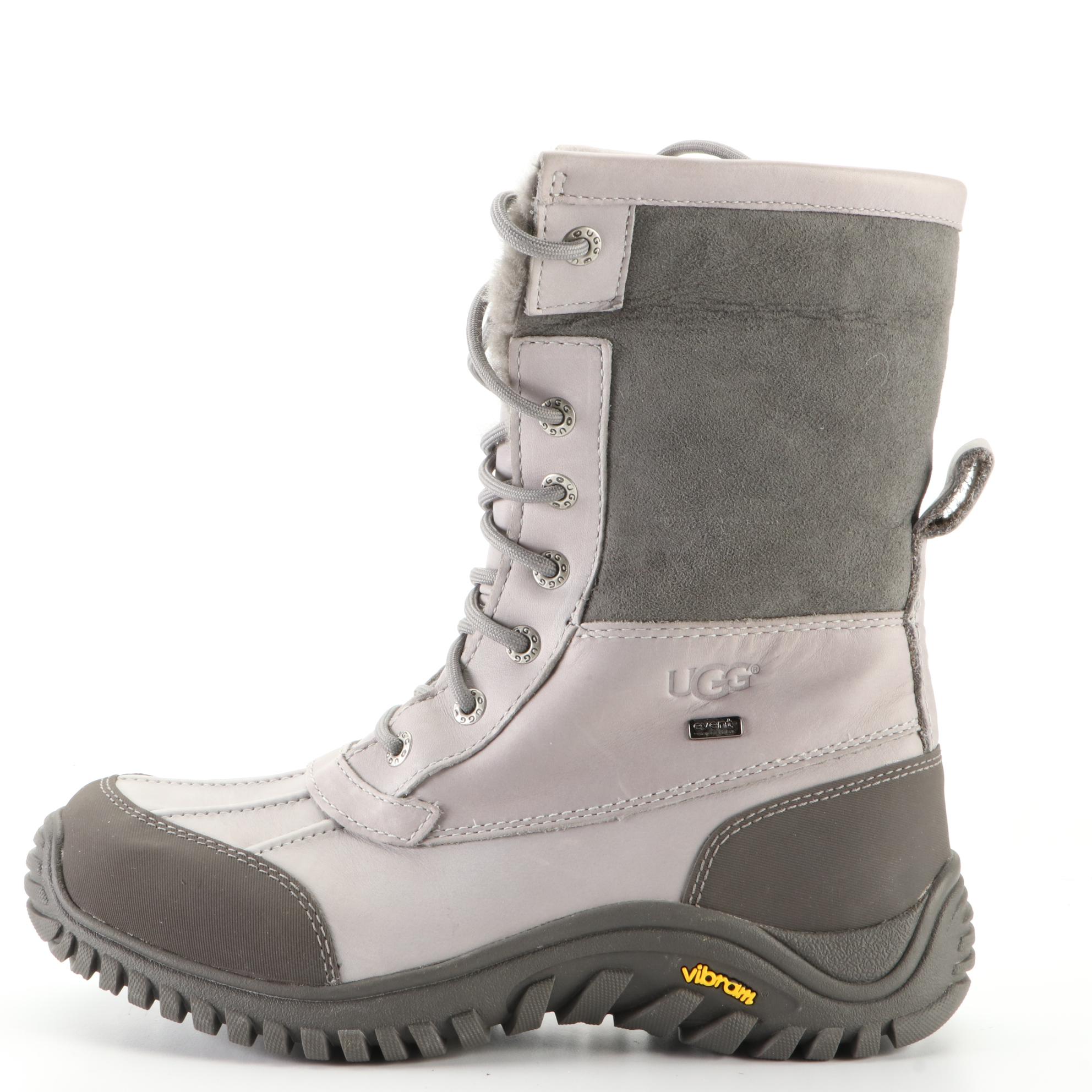 Ugg Lambskin Lined Hiking Boots and Tory Burch Flats in Metallic Finish Leather