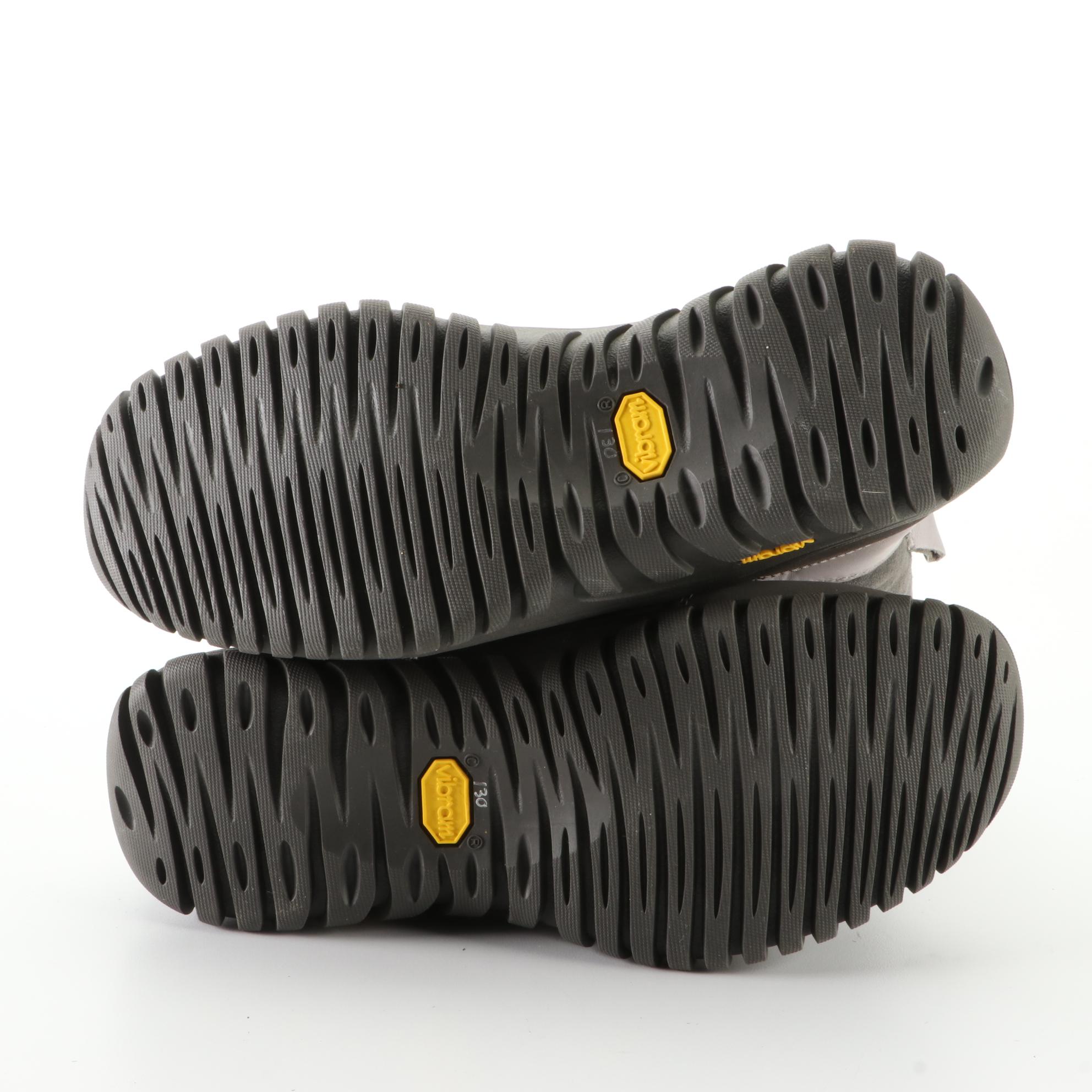 Ugg Lambskin Lined Hiking Boots and Tory Burch Flats in Metallic Finish Leather