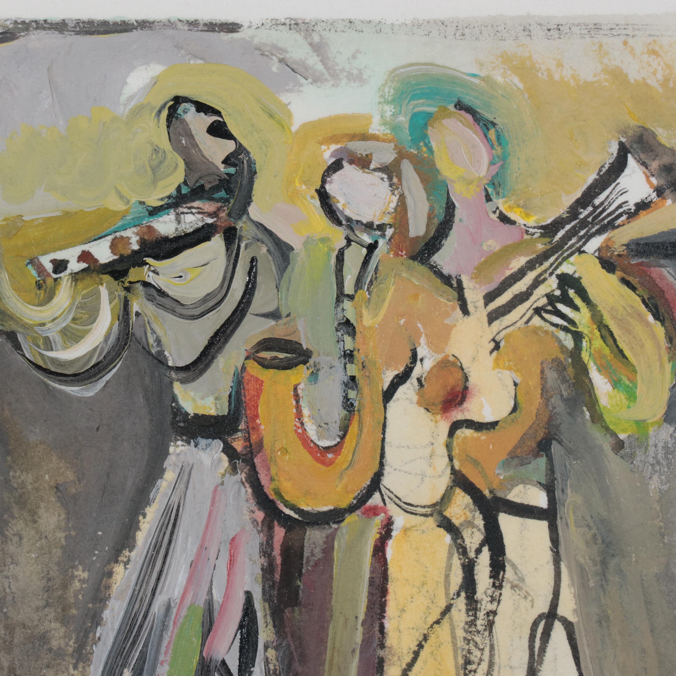 Amy Giust Acrylic Painting "Musicians"