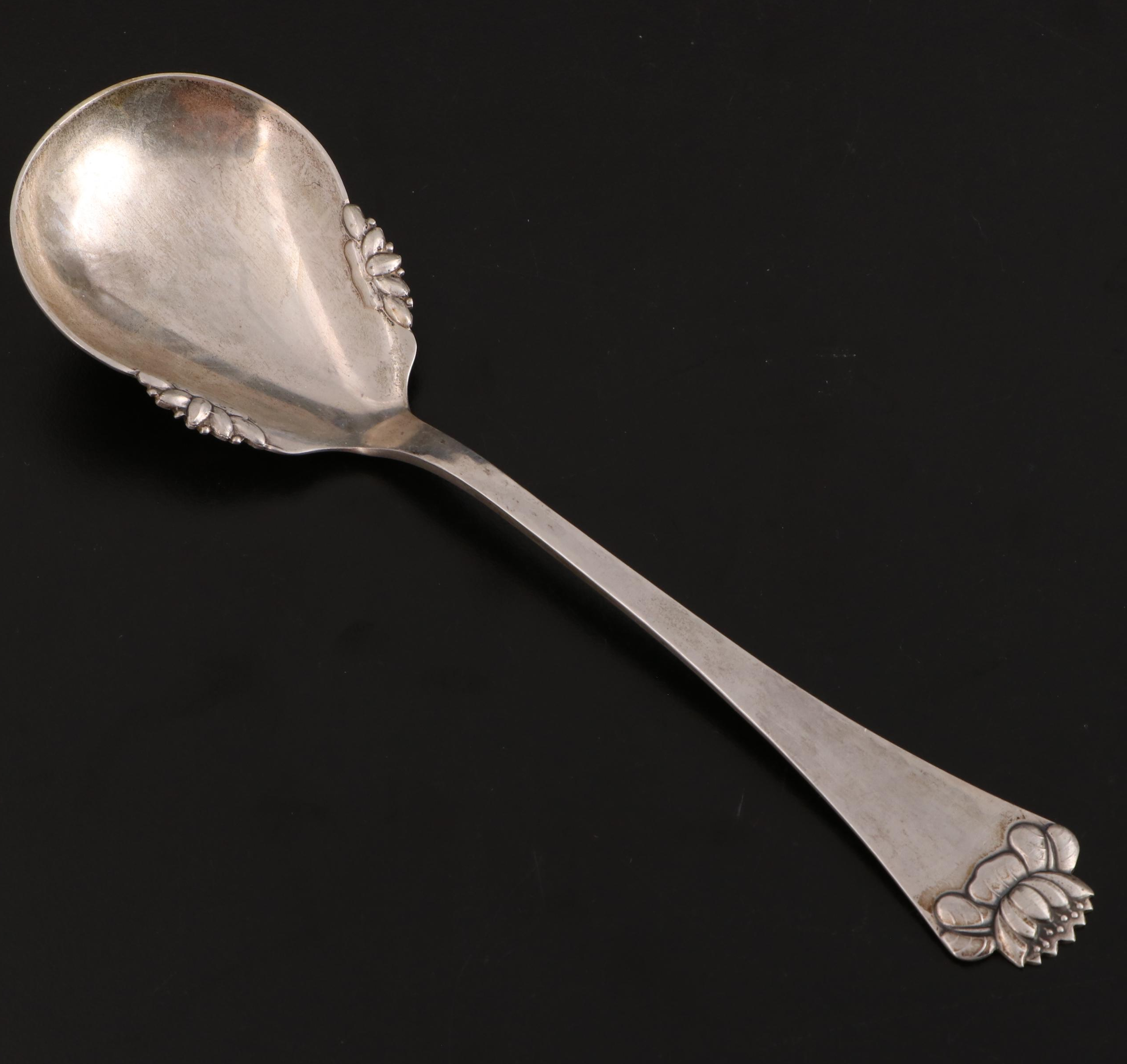 Christian F. Heise Danish 833 Silver Flatware and Serving Utensils, Early 20th C
