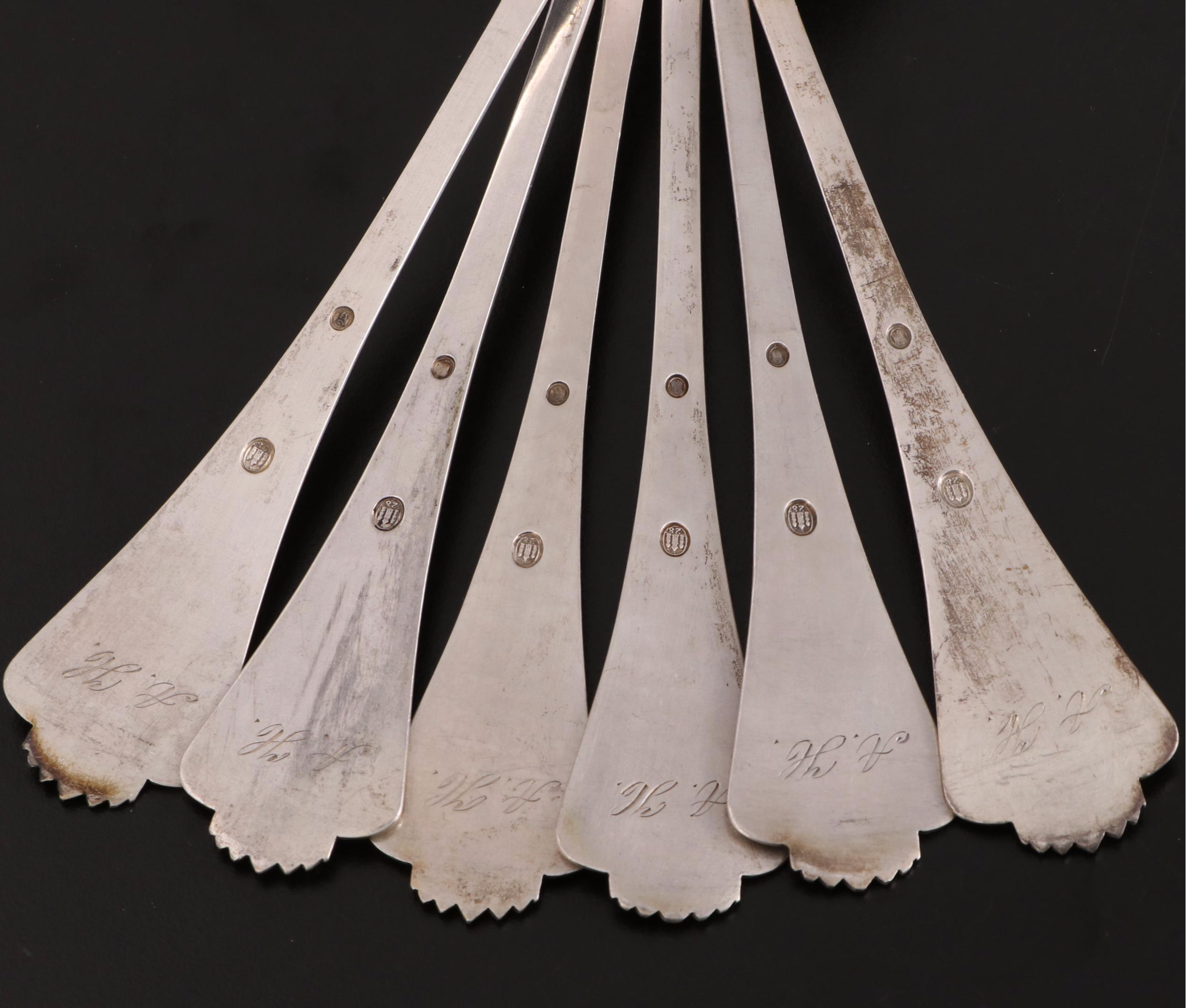 Christian F. Heise Danish 833 Silver Flatware and Serving Utensils, Early 20th C