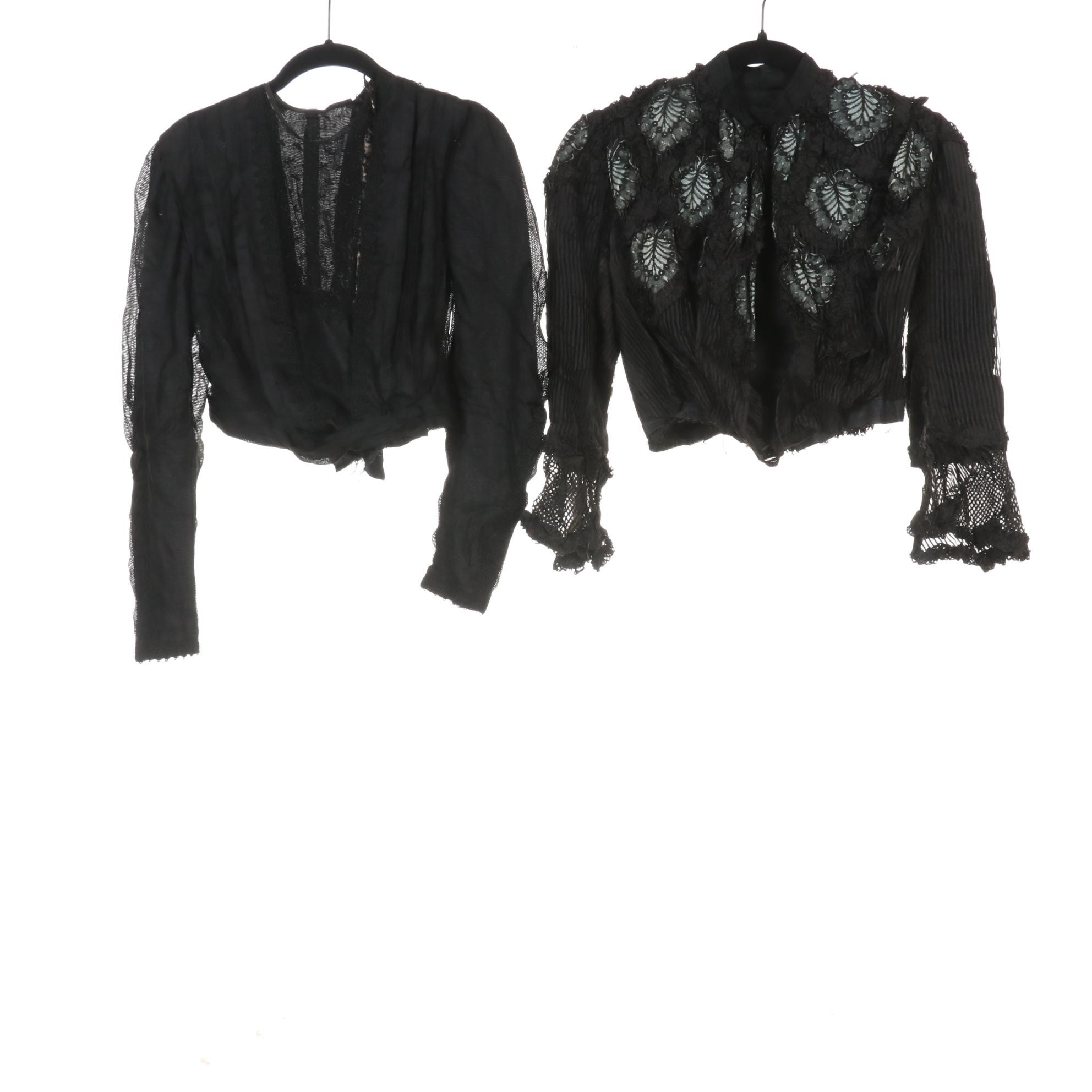 Late Victorian Beaded and Lace Bodices, Skirt, Mourning Jackets, and Accessories