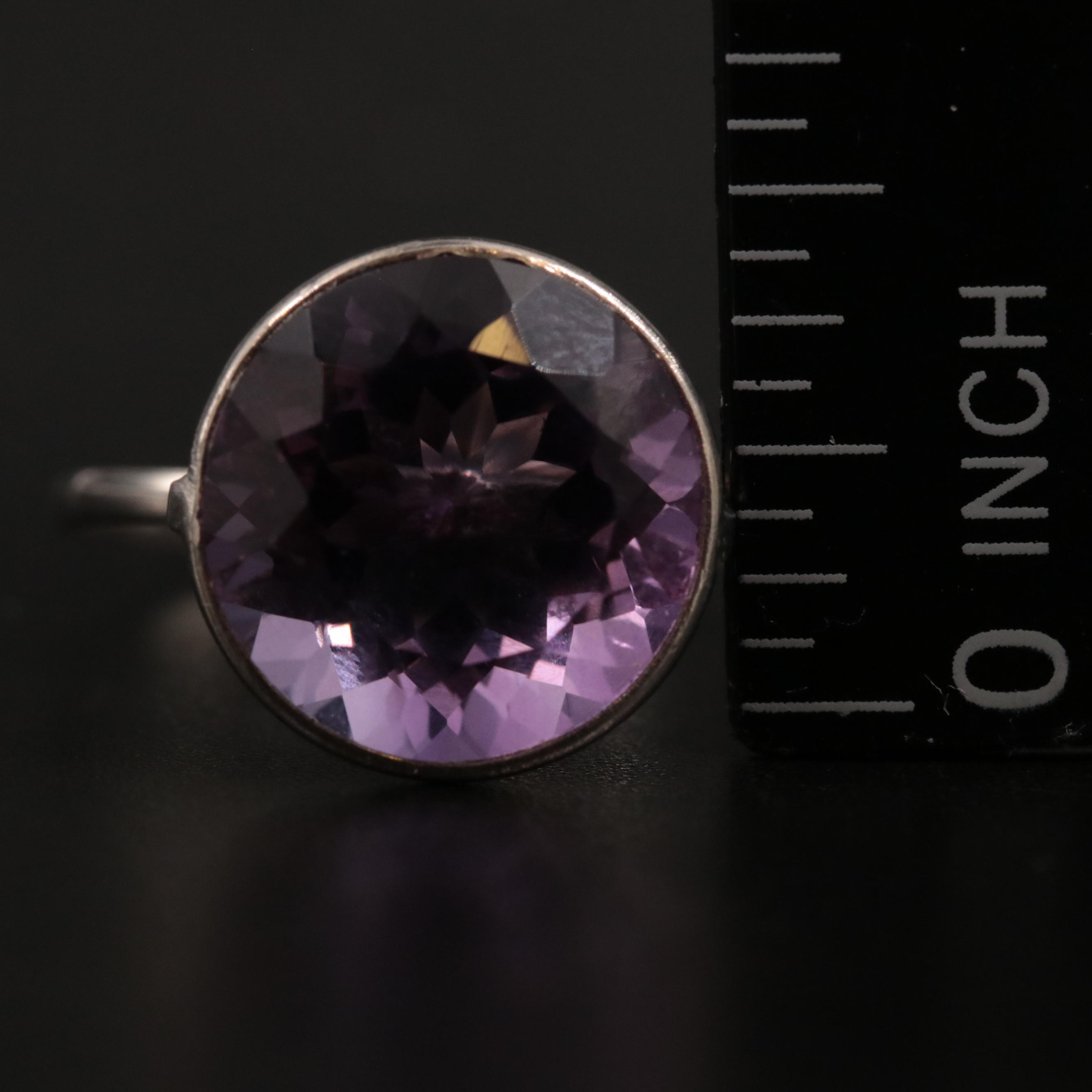 14K 6.26 CT Amethyst Solitaire Ring
