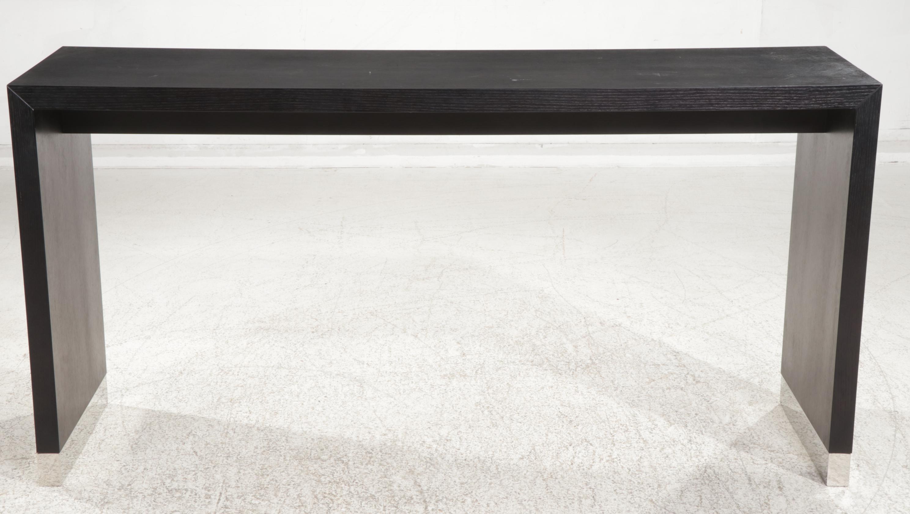 Contemporary Ebonzied Wood High-Top Bar Table