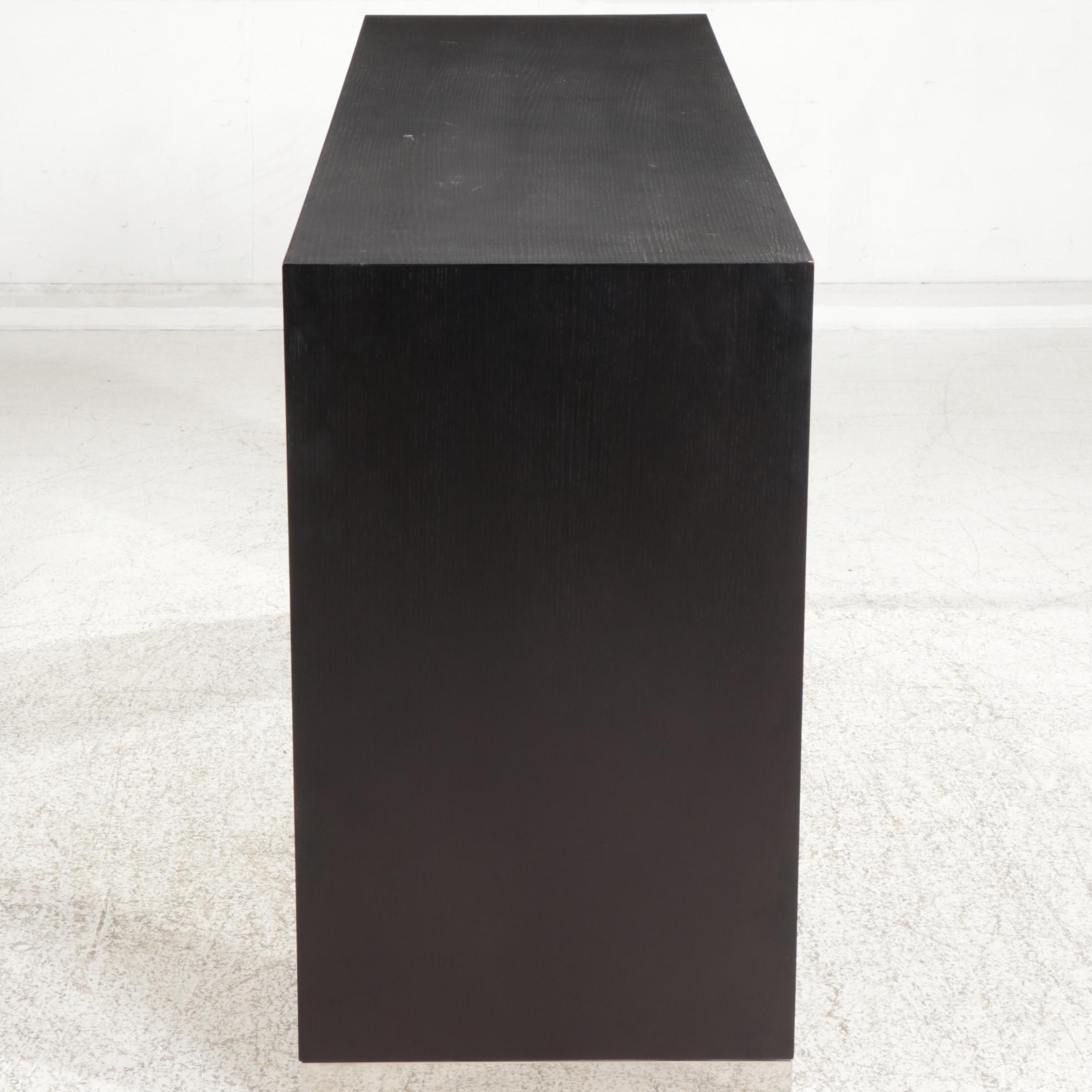 Contemporary Ebonzied Wood High-Top Bar Table