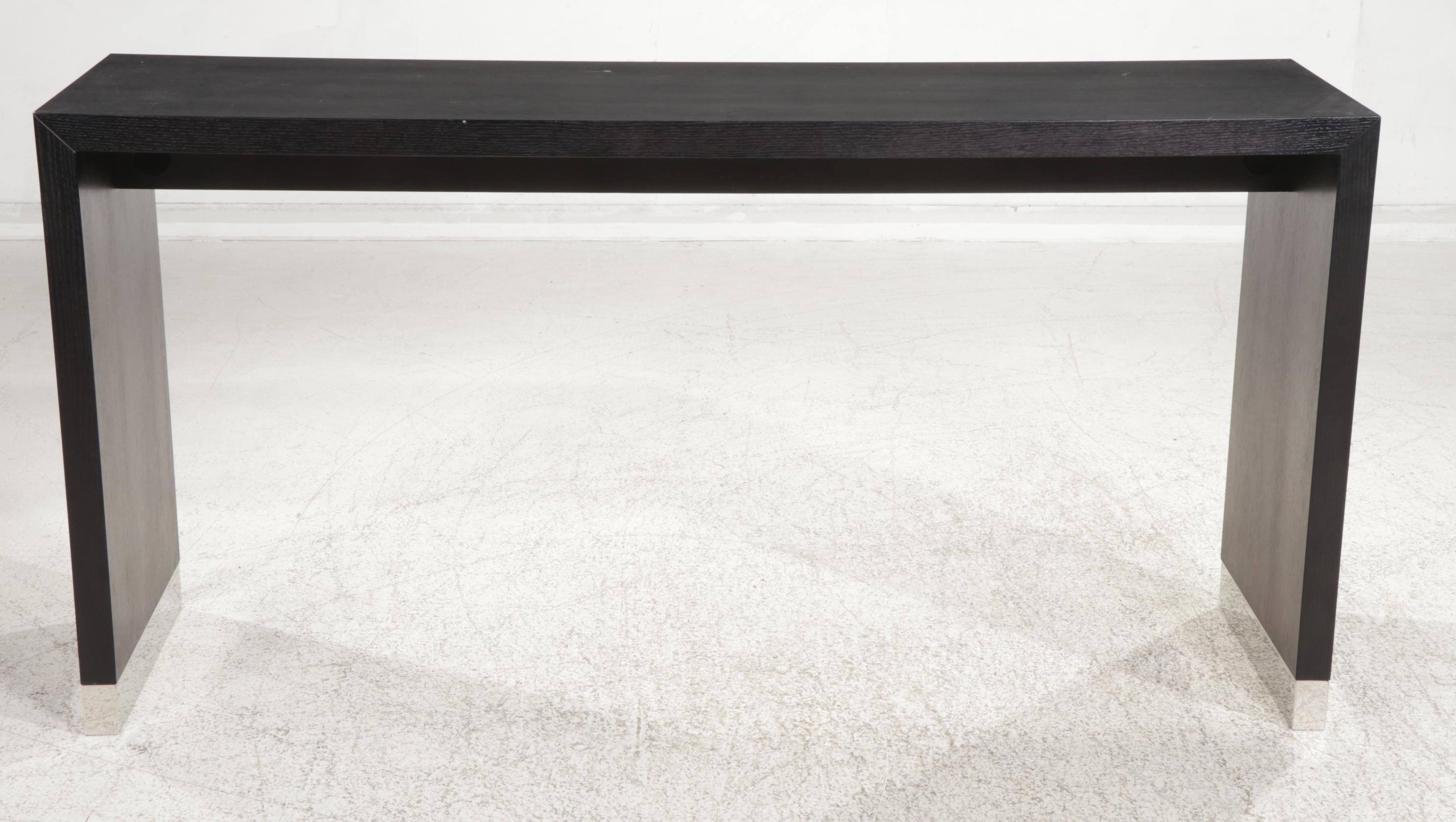 Contemporary Ebonzied Wood High-Top Bar Table