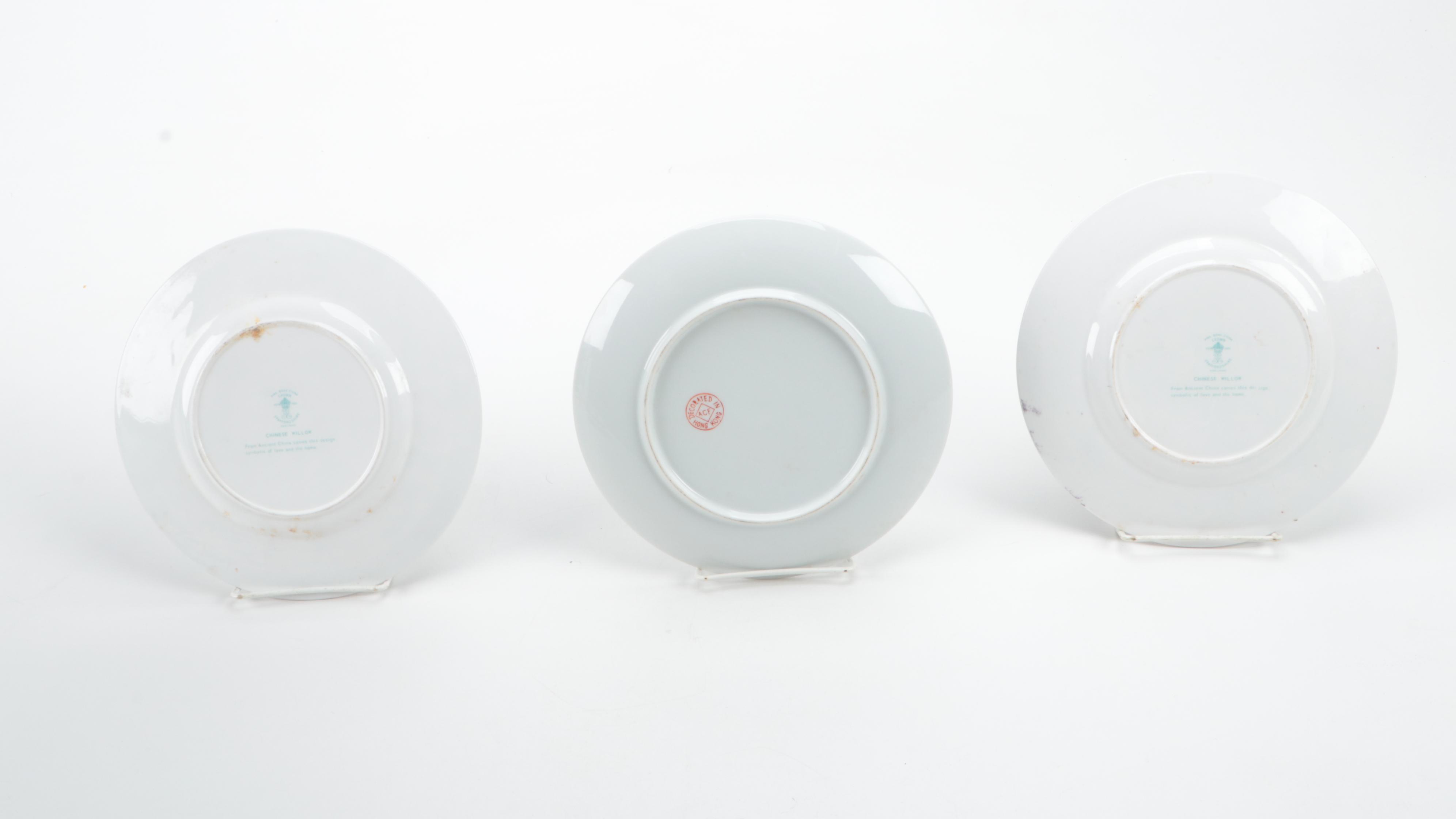 Staffordshire "Chinese Willow", Chinese and Japanese Porcelain Plates