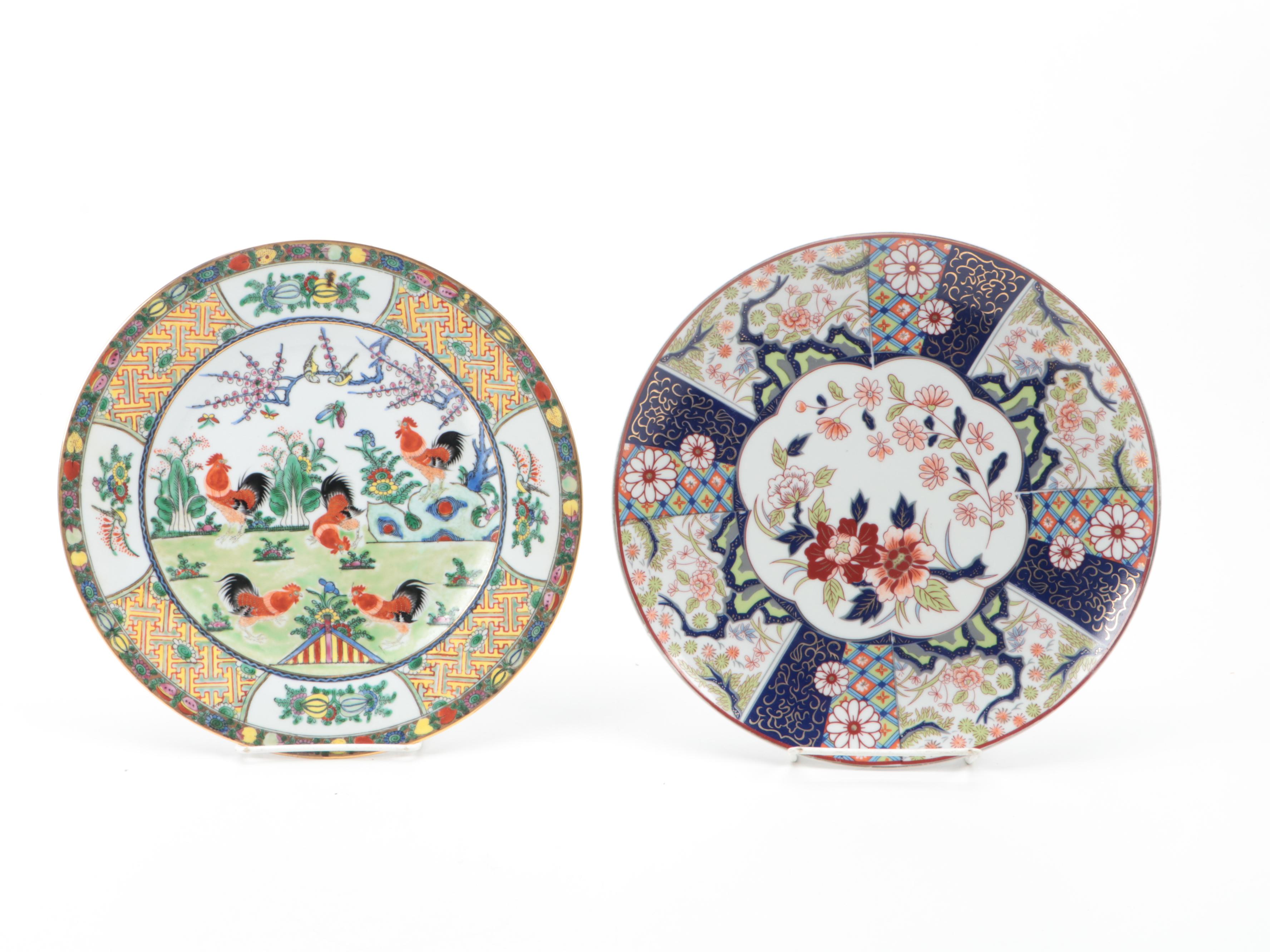 Staffordshire "Chinese Willow", Chinese and Japanese Porcelain Plates