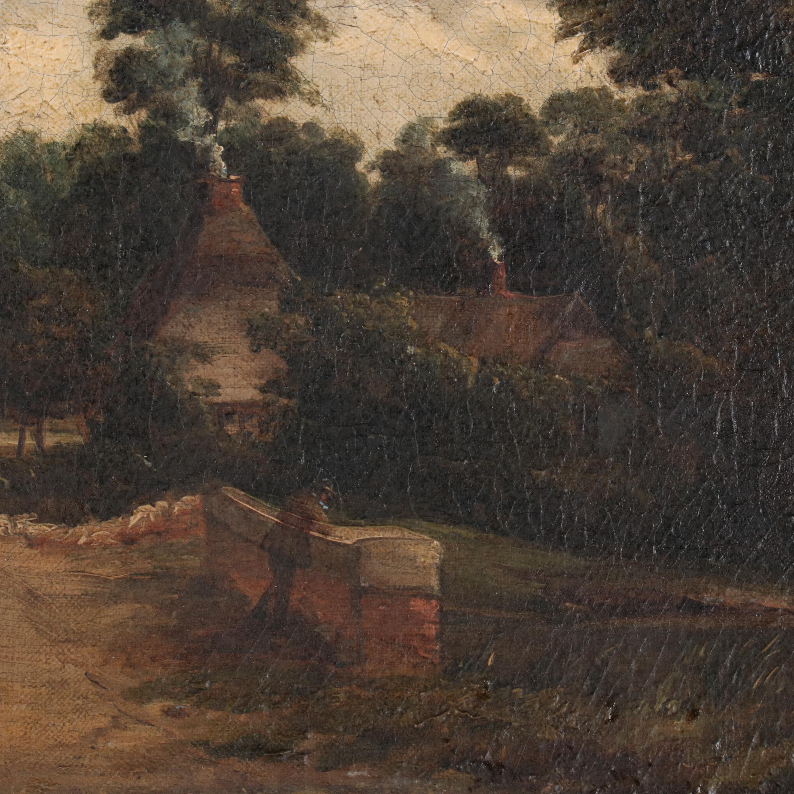 Landscape Oil Painting, Manner of John Constable