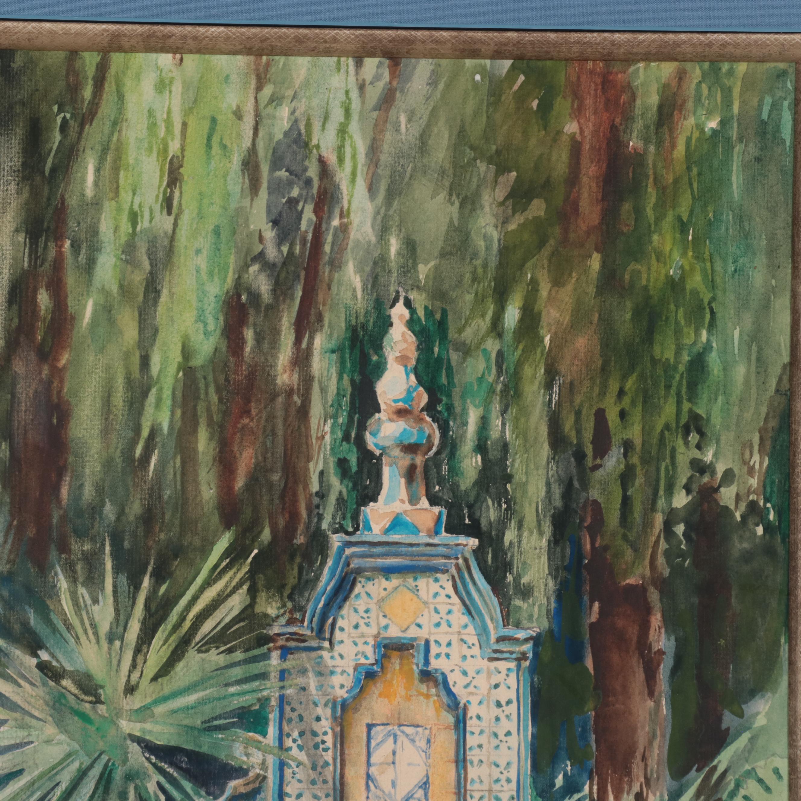 Paul Ashbrook Watercolor Painting "Napping on Bench"