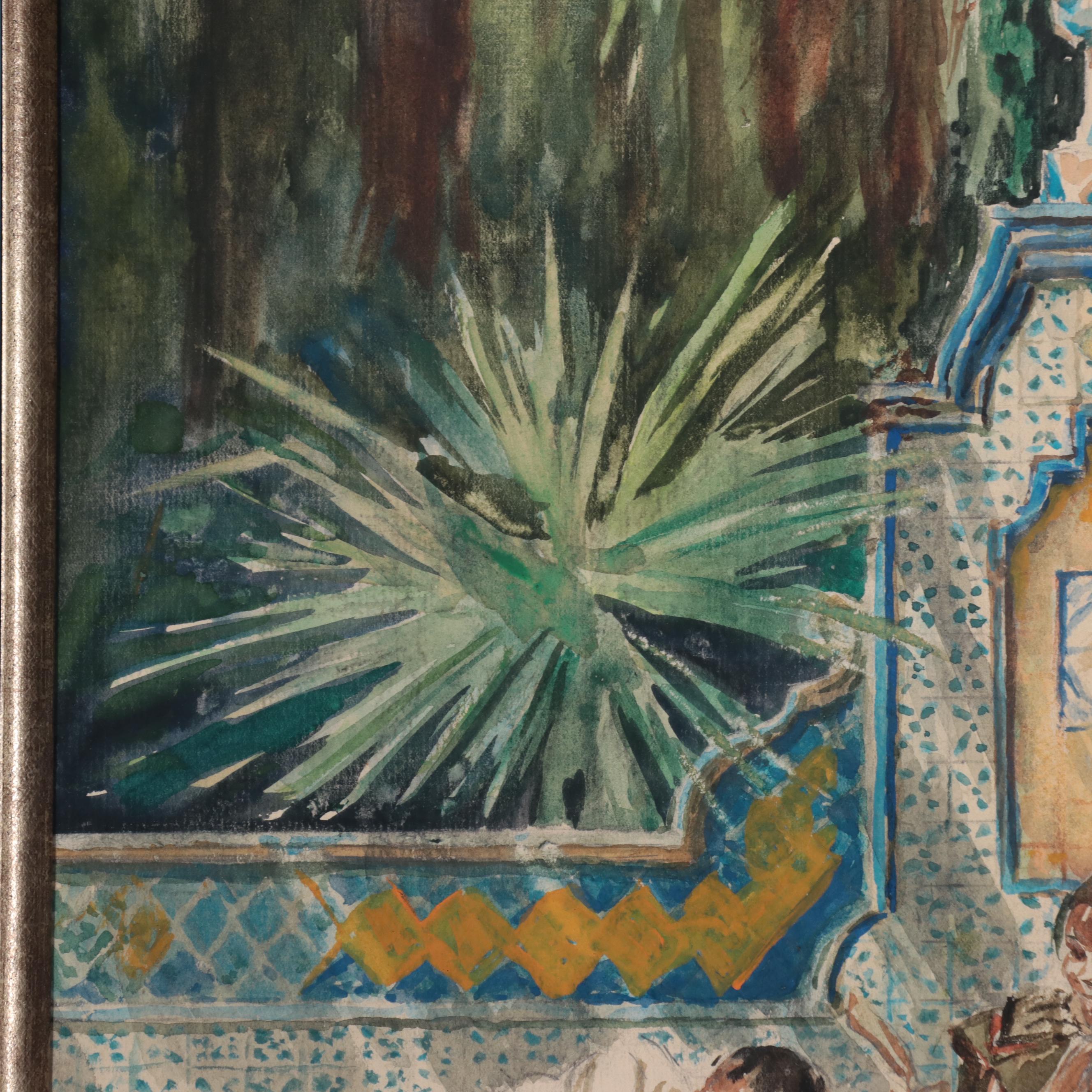 Paul Ashbrook Watercolor Painting "Napping on Bench"