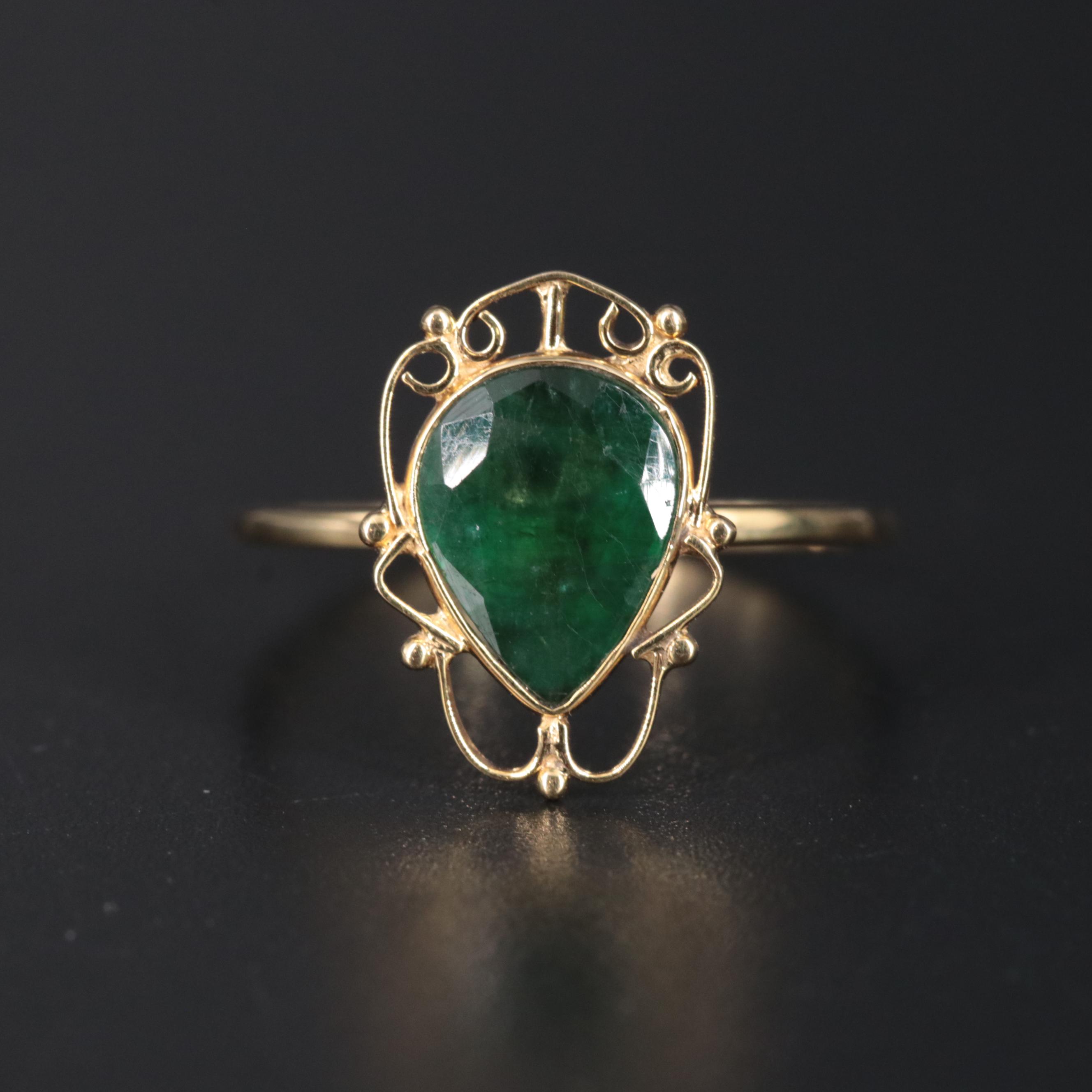 14K Emerald Ring