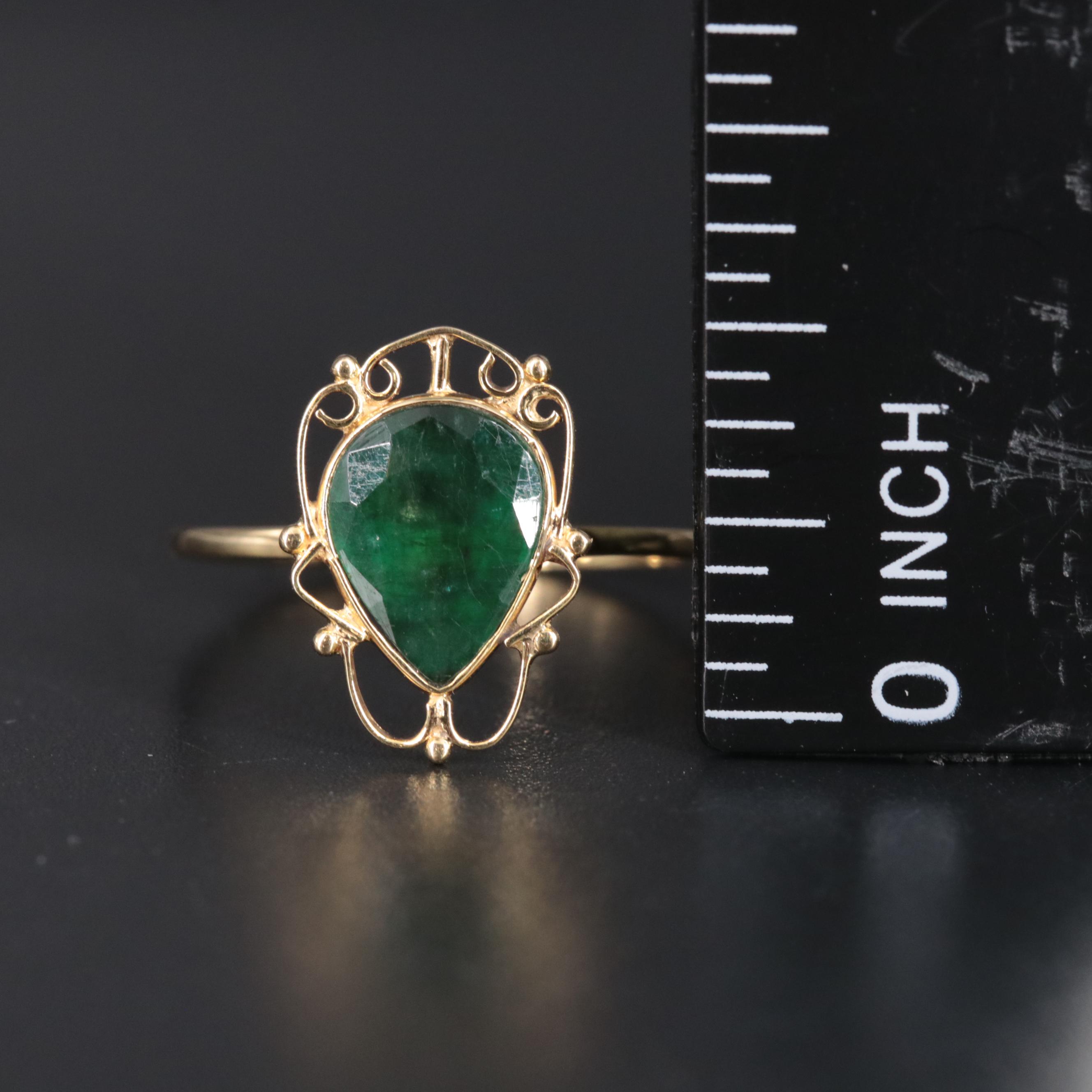 14K Emerald Ring