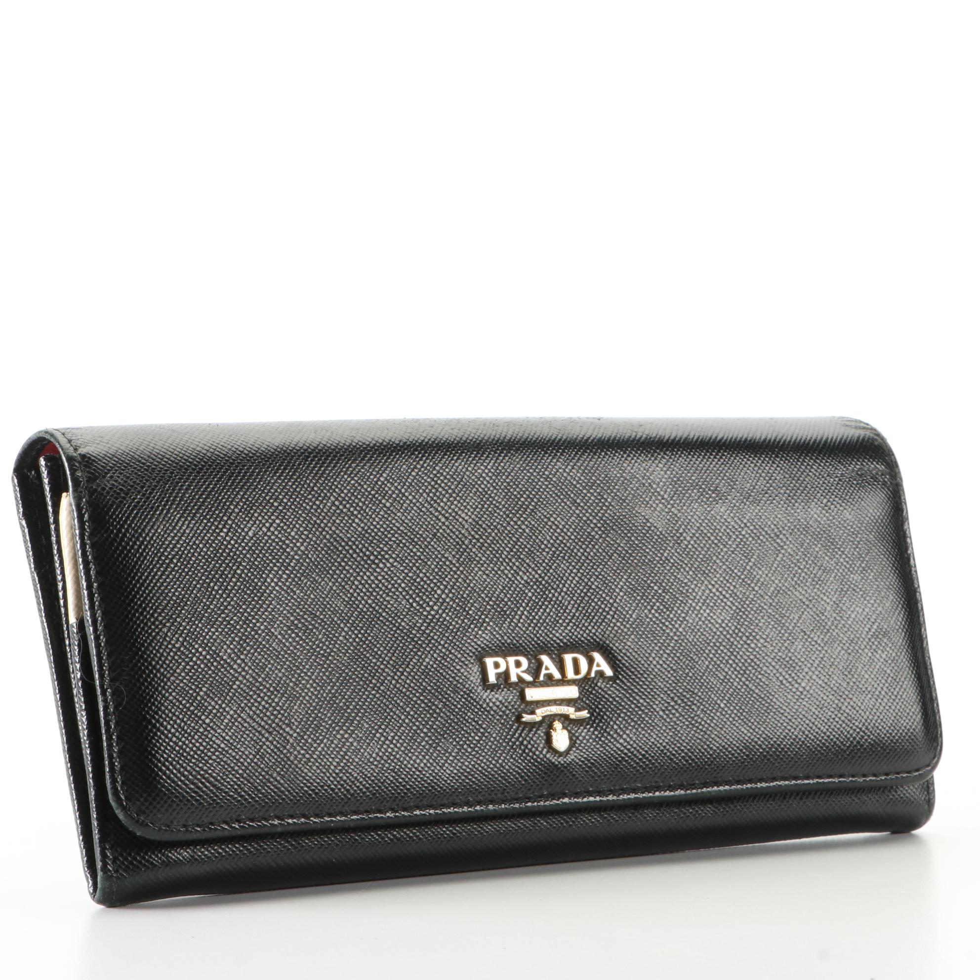 Prada Saffiano Leather Long Wallet