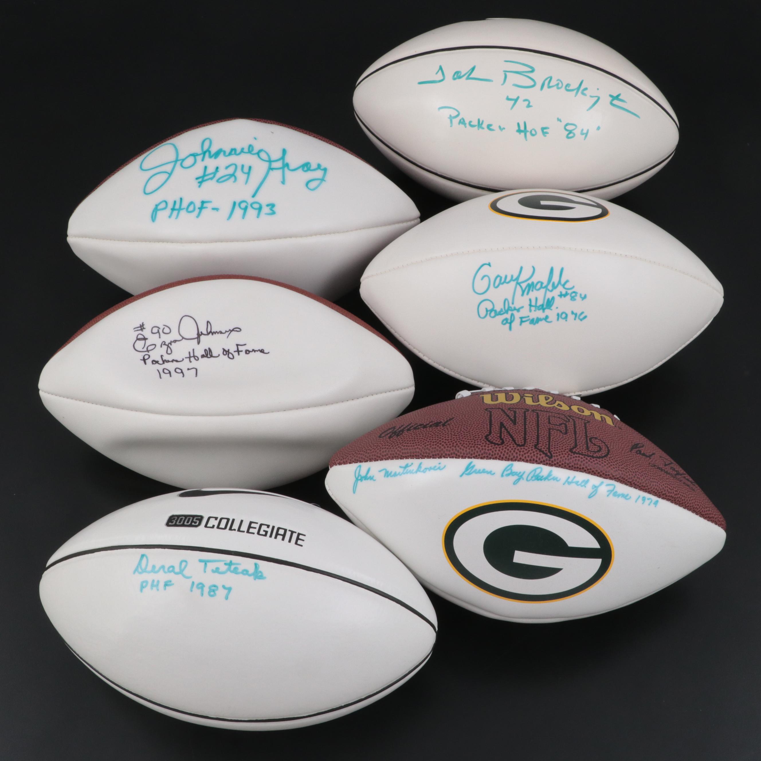 Green Bay Packers HOF Signed Footballs Including Gray, Knafelc and Martinkovic