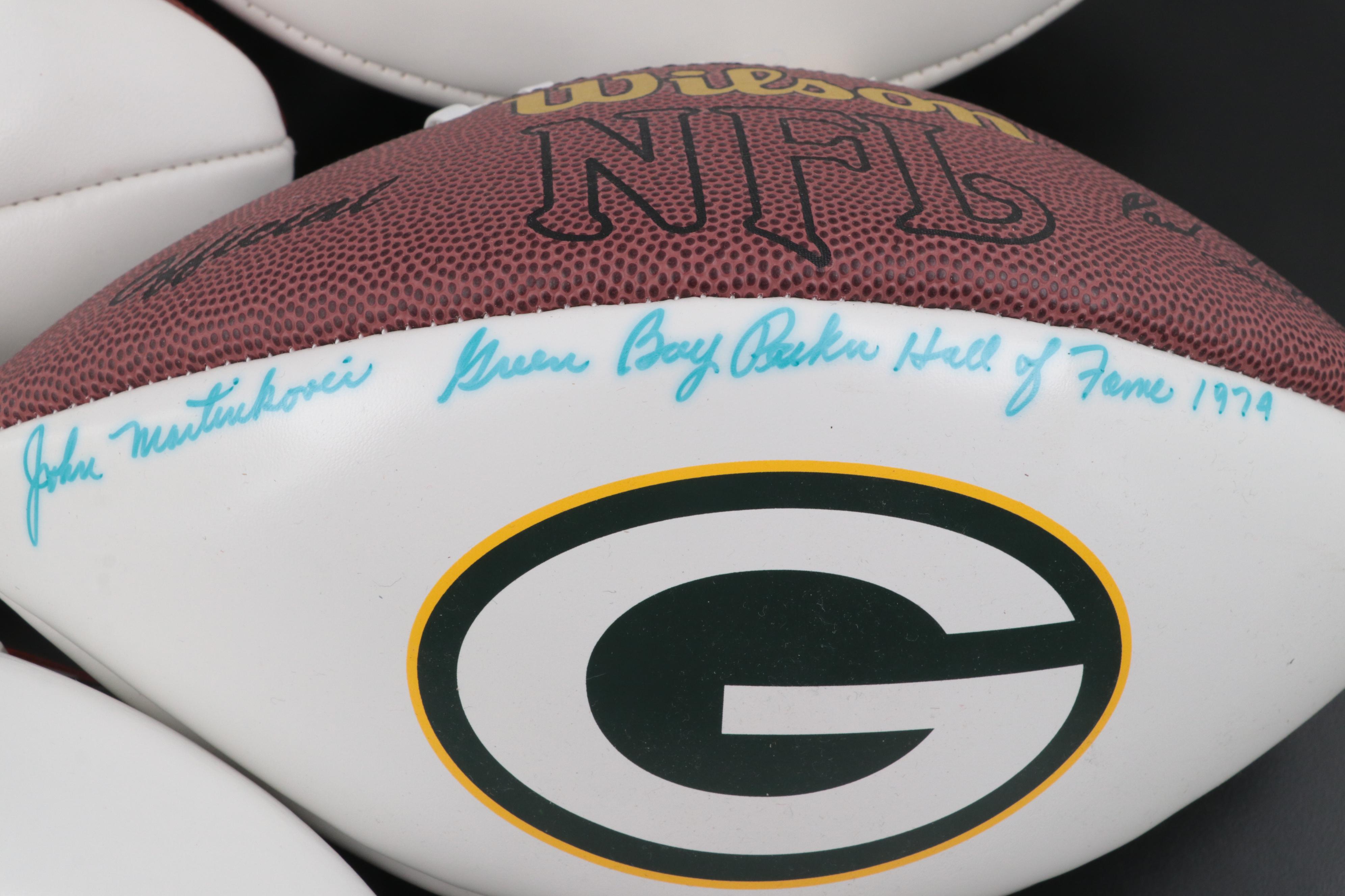 Green Bay Packers HOF Signed Footballs Including Gray, Knafelc and Martinkovic