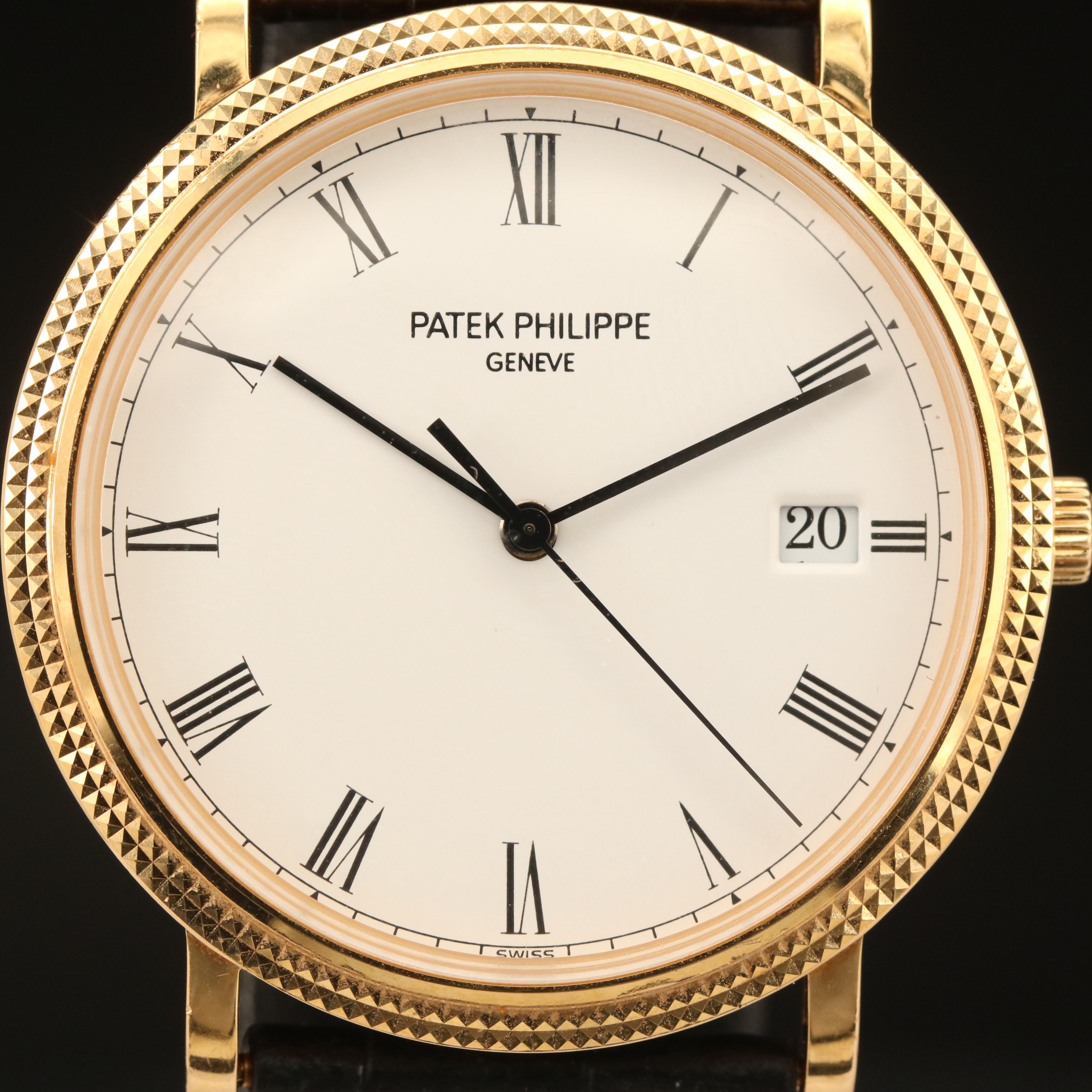18K Patek Philippe Calatrava Hobnail Bezel Watch