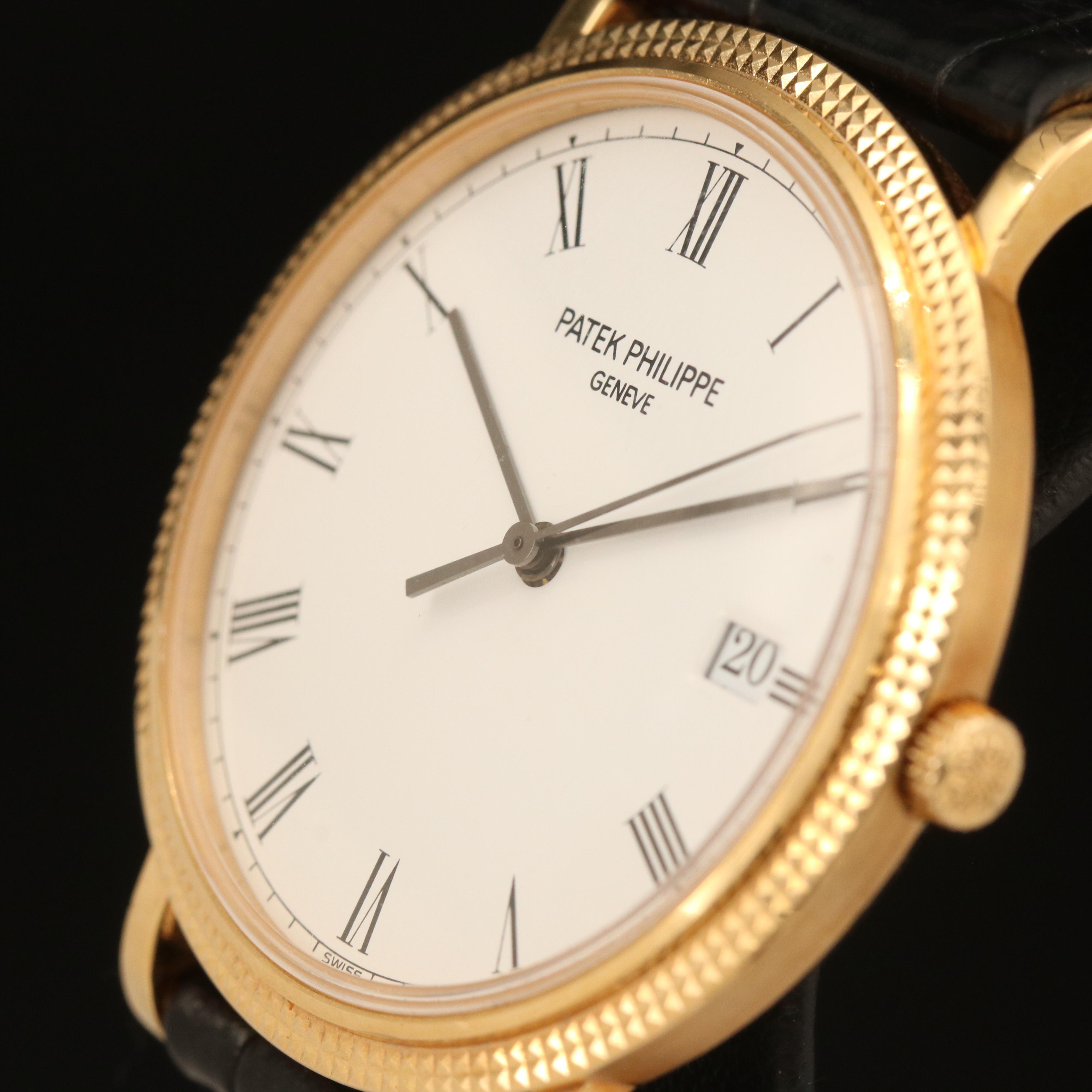 18K Patek Philippe Calatrava Hobnail Bezel Watch