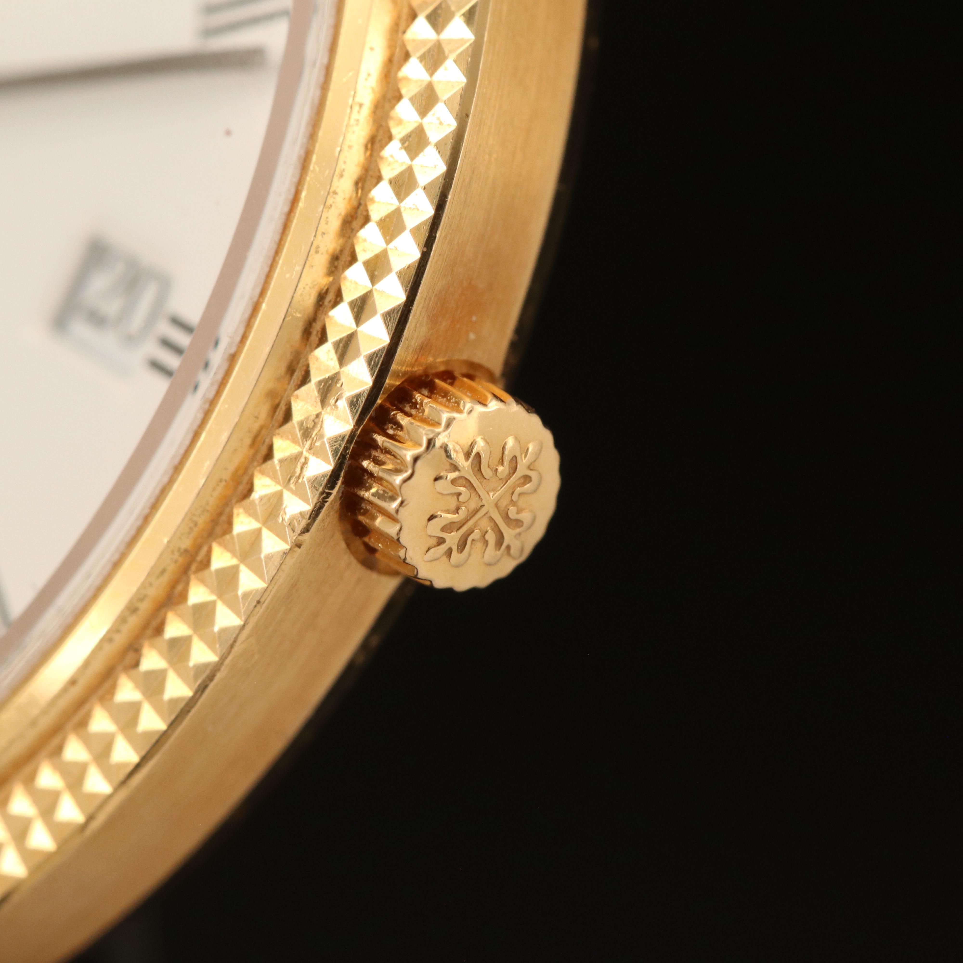18K Patek Philippe Calatrava Hobnail Bezel Watch