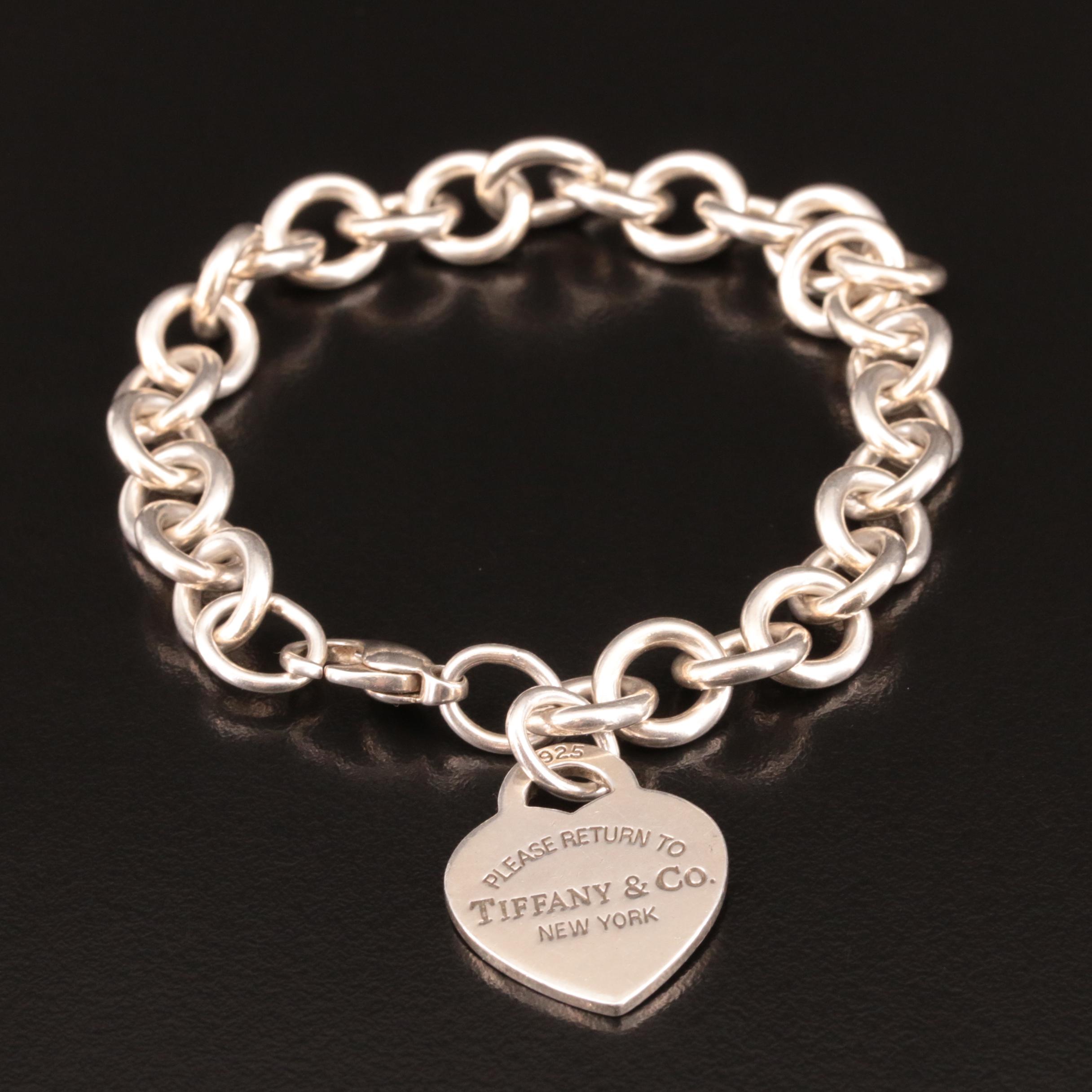 Tiffany & Co. "Please Return to Tiffany" Sterling Heart Bracelet