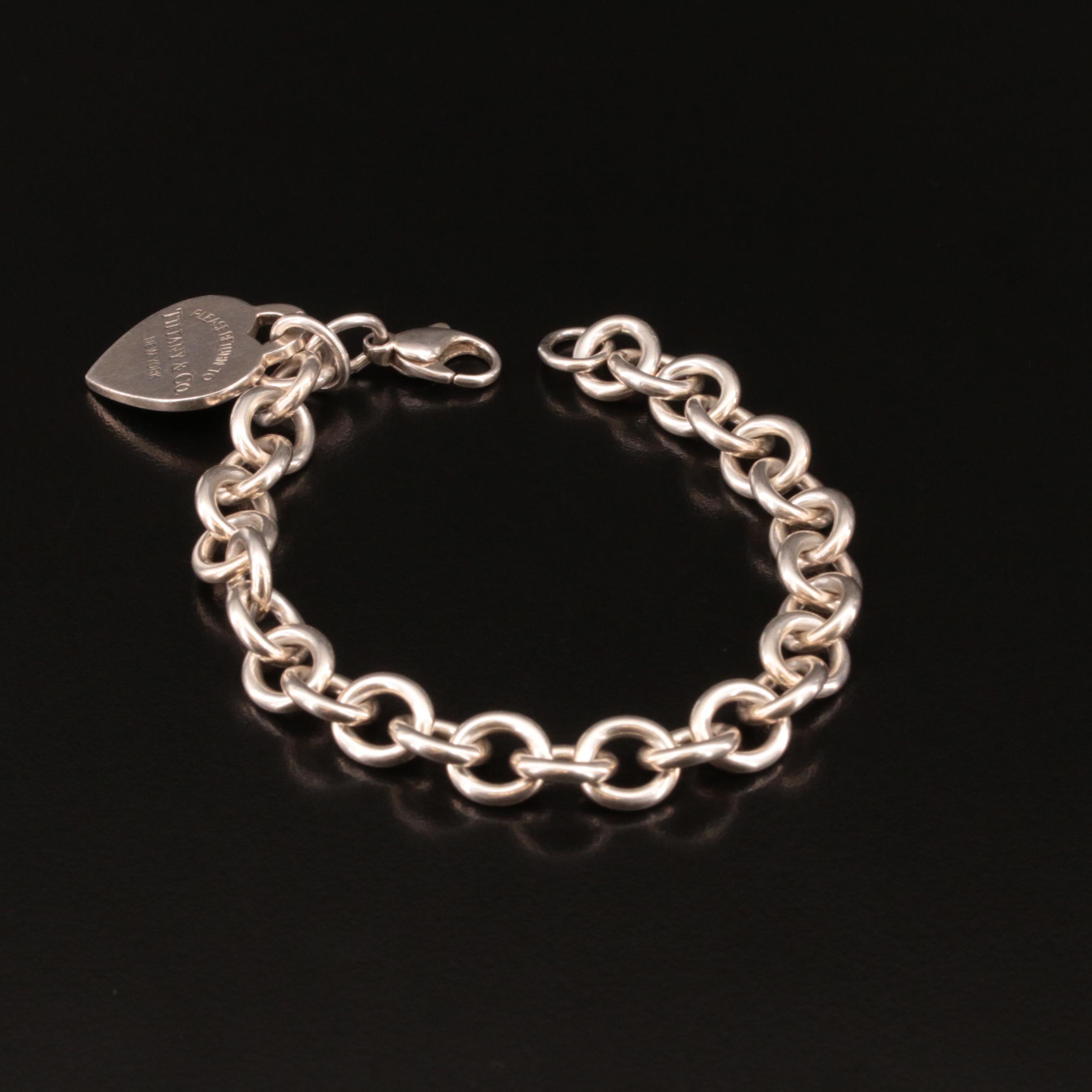 Tiffany & Co. "Please Return to Tiffany" Sterling Heart Bracelet