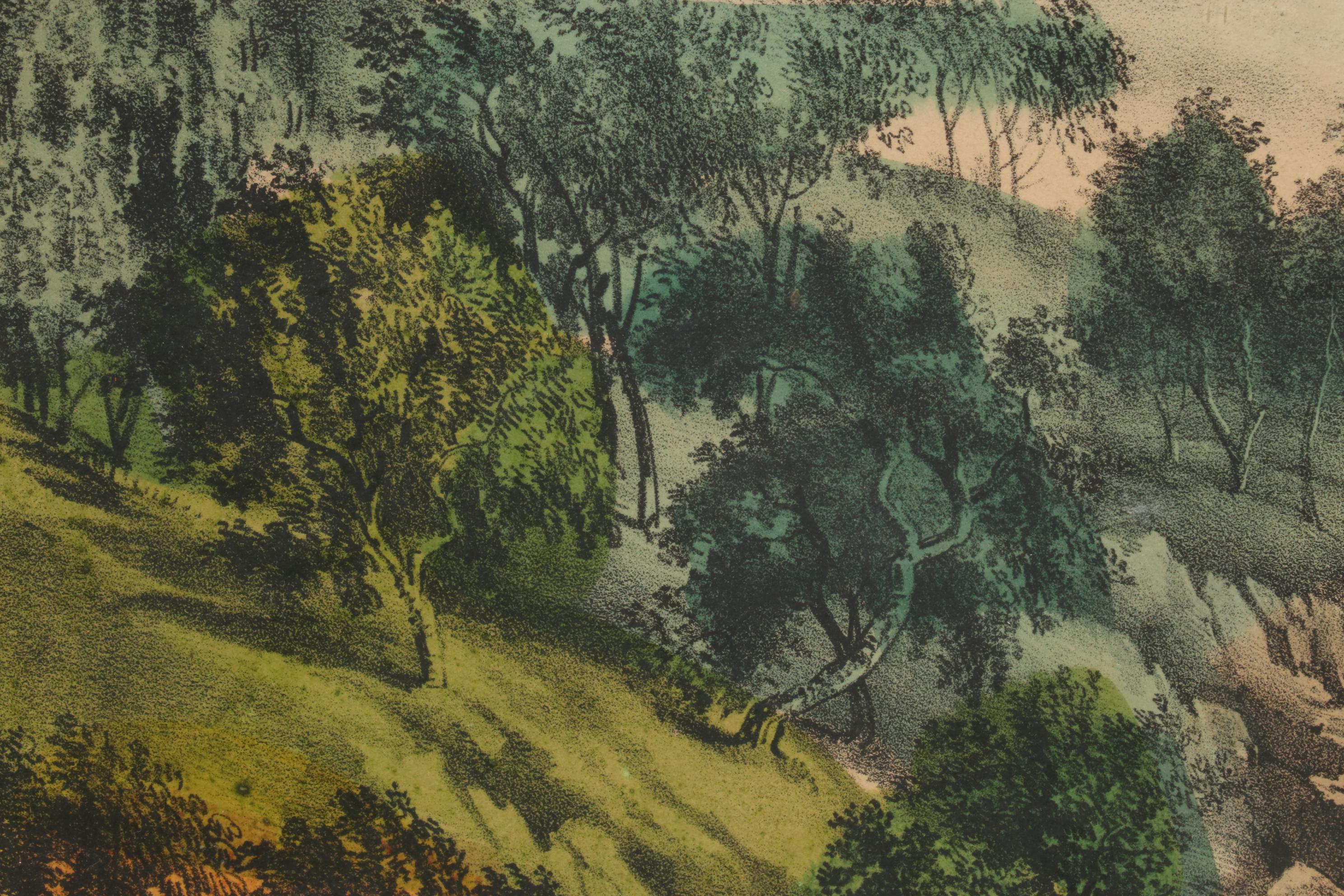 Hand-Colored Lithographs of Pocahontas and Cascade, Late 19th Century