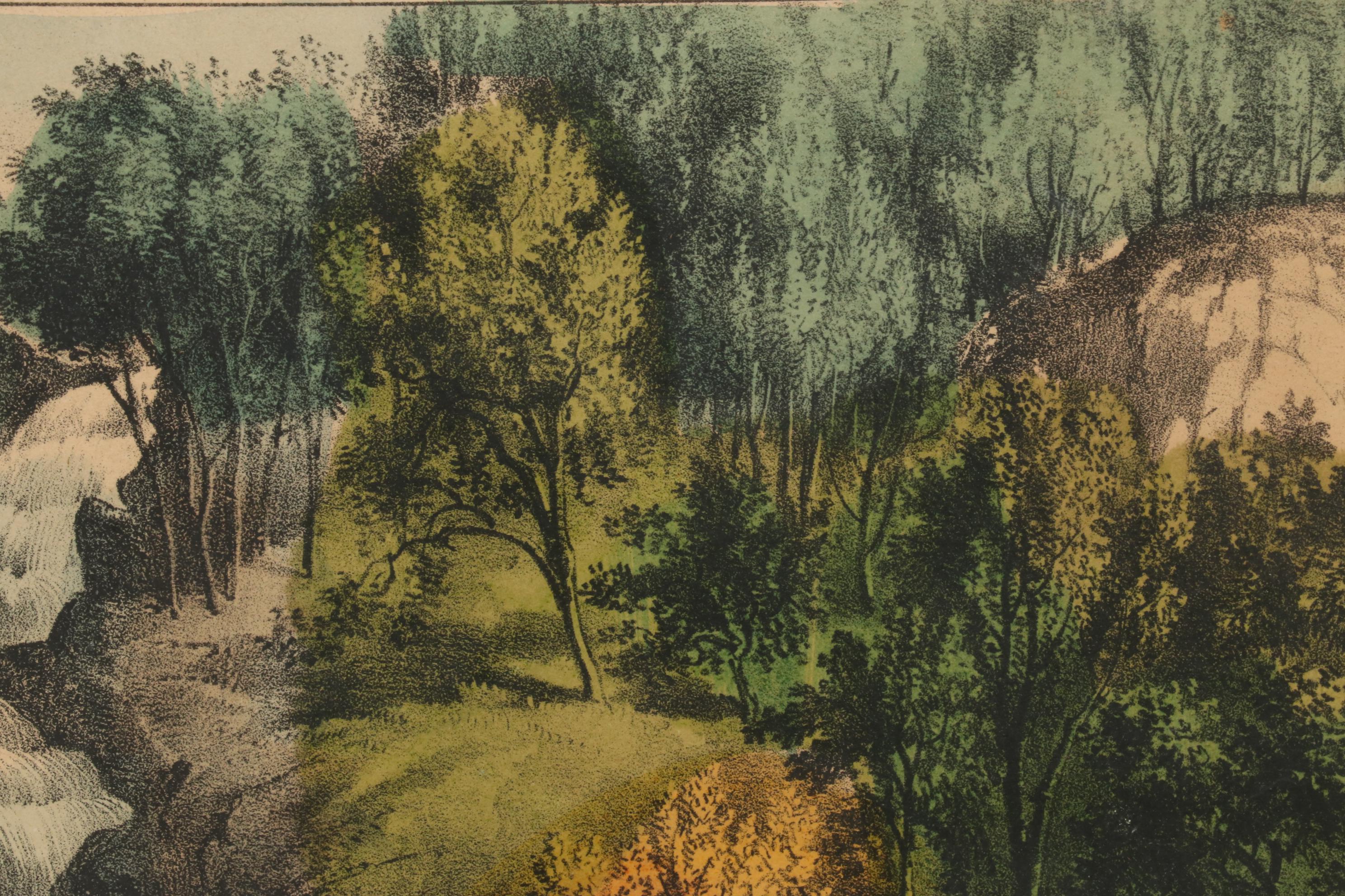 Hand-Colored Lithographs of Pocahontas and Cascade, Late 19th Century