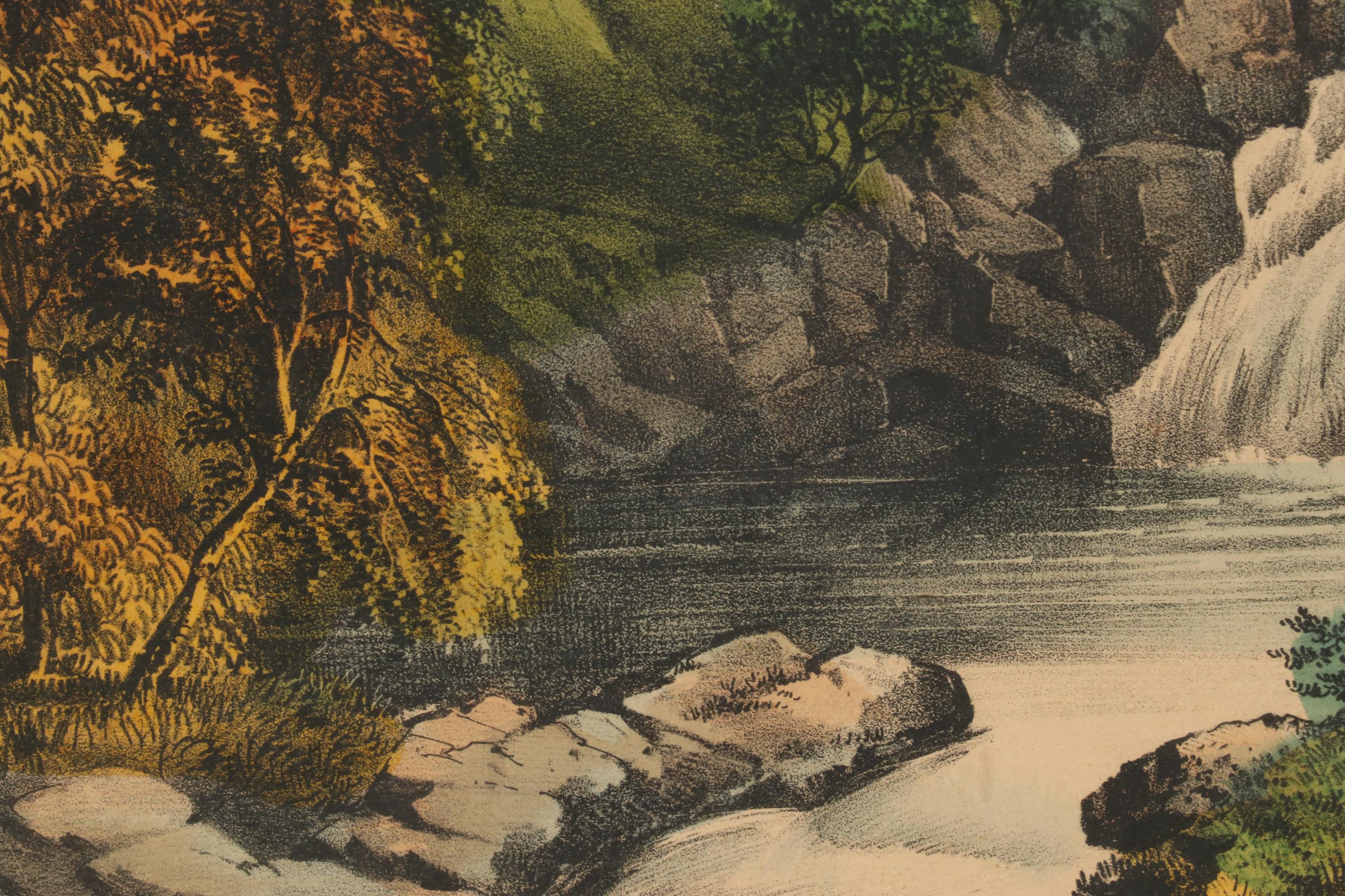 Hand-Colored Lithographs of Pocahontas and Cascade, Late 19th Century