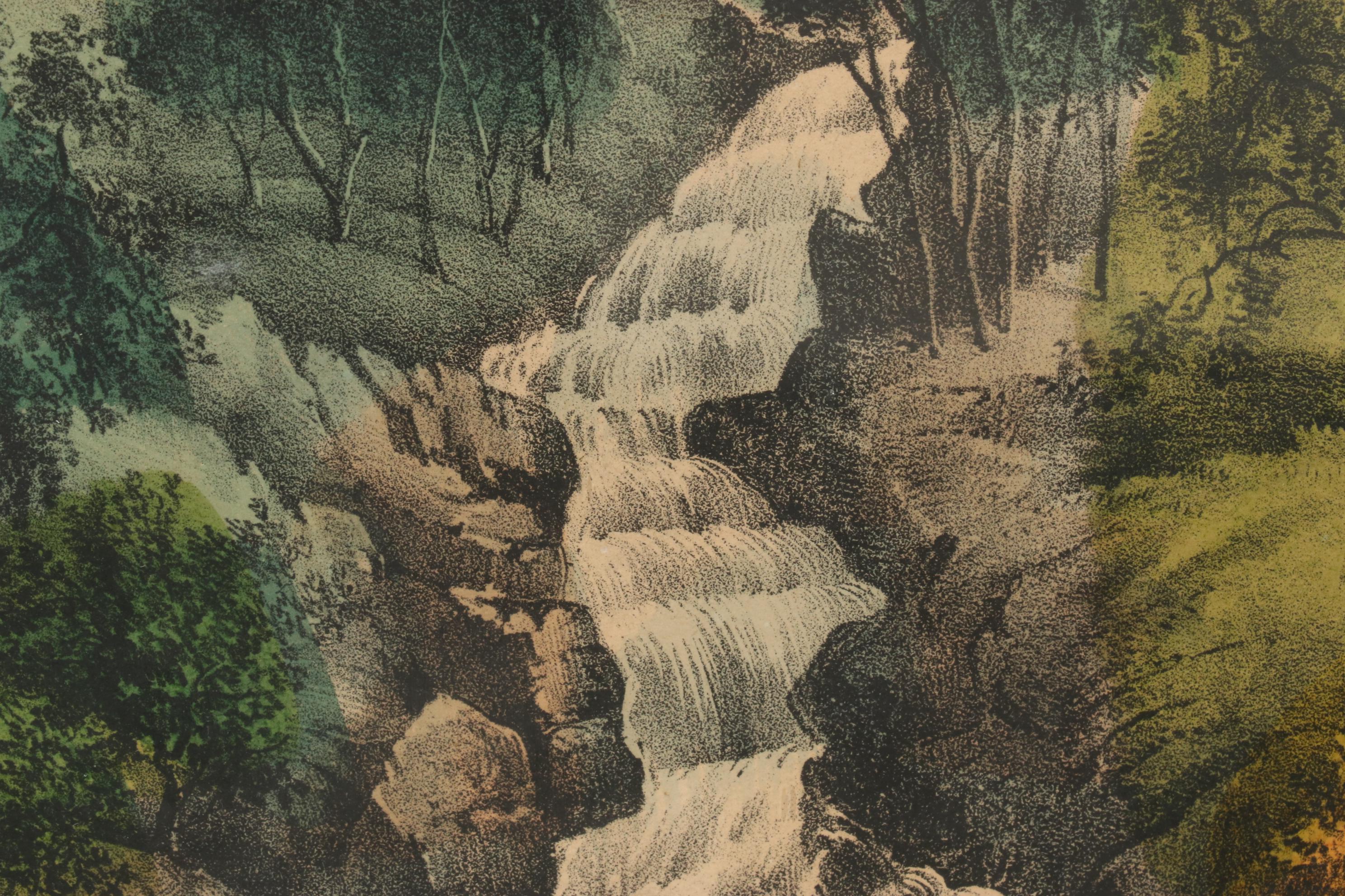 Hand-Colored Lithographs of Pocahontas and Cascade, Late 19th Century