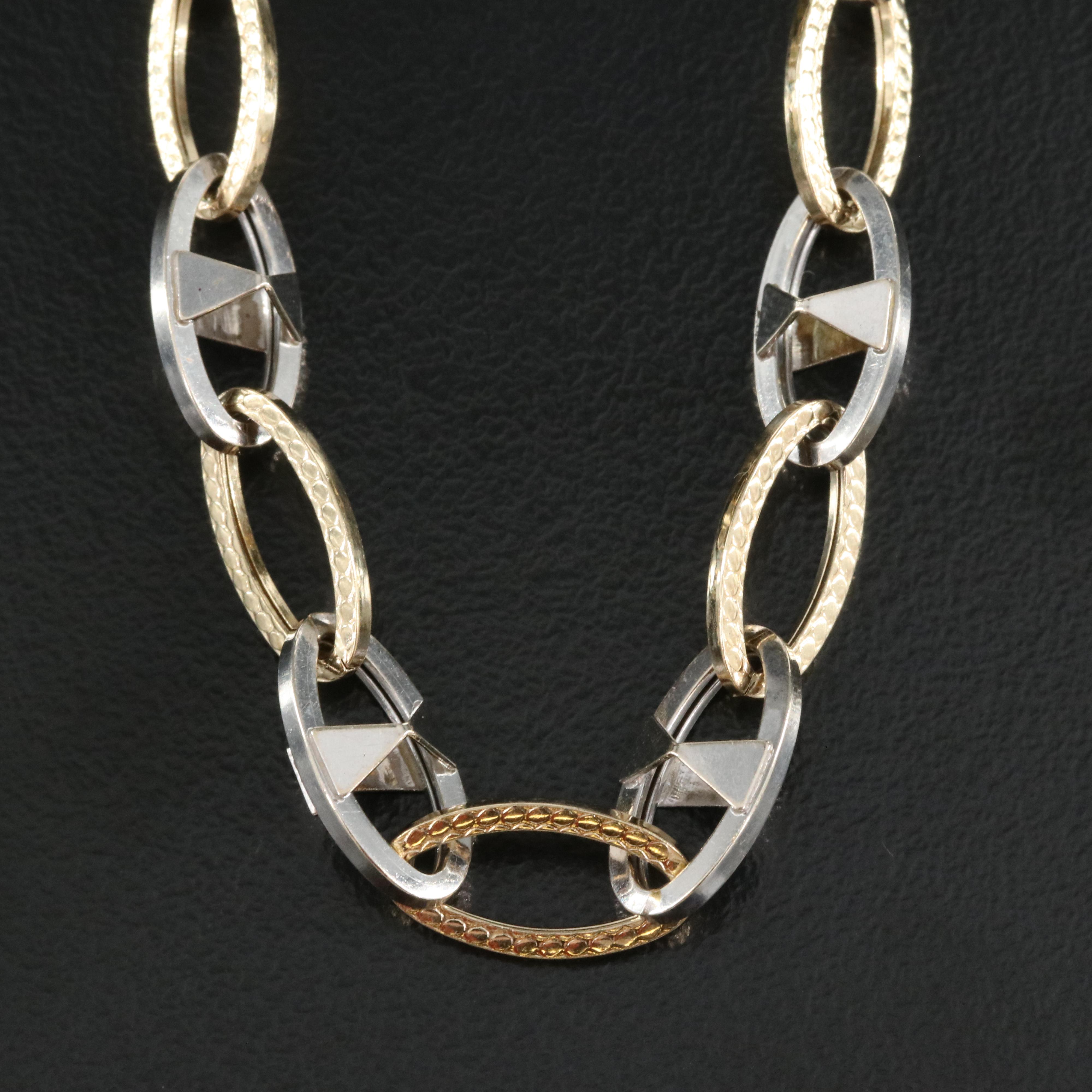 Italian 14K Fancy Oval Link Necklace