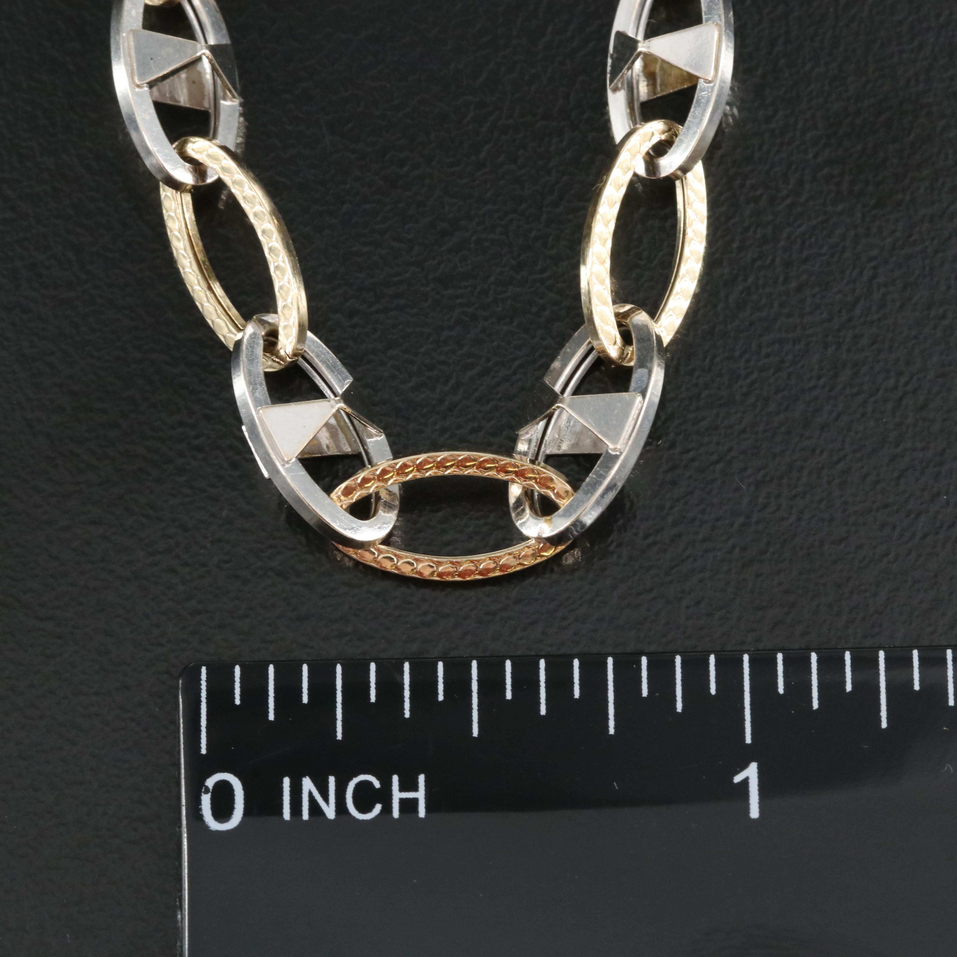 Italian 14K Fancy Oval Link Necklace
