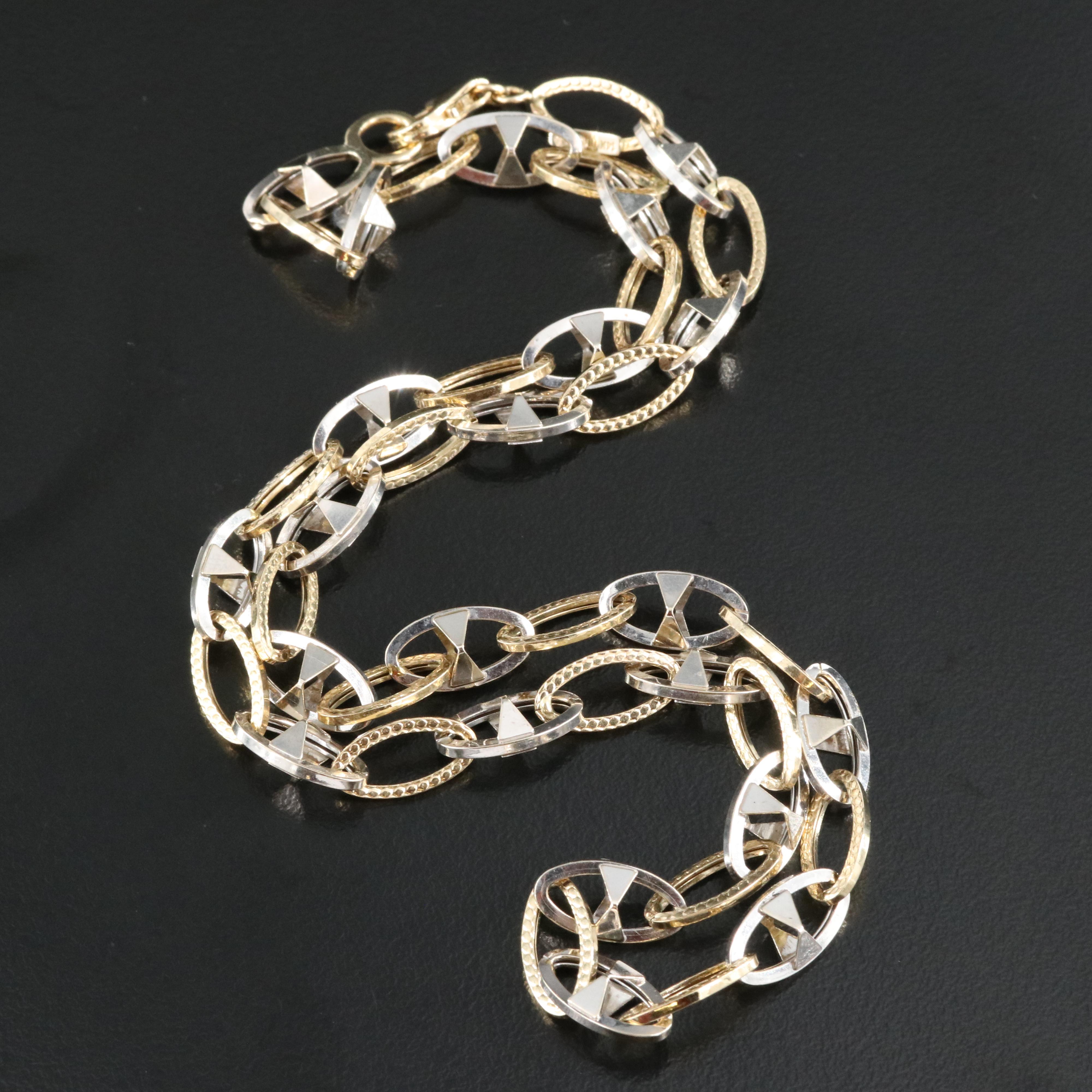 Italian 14K Fancy Oval Link Necklace