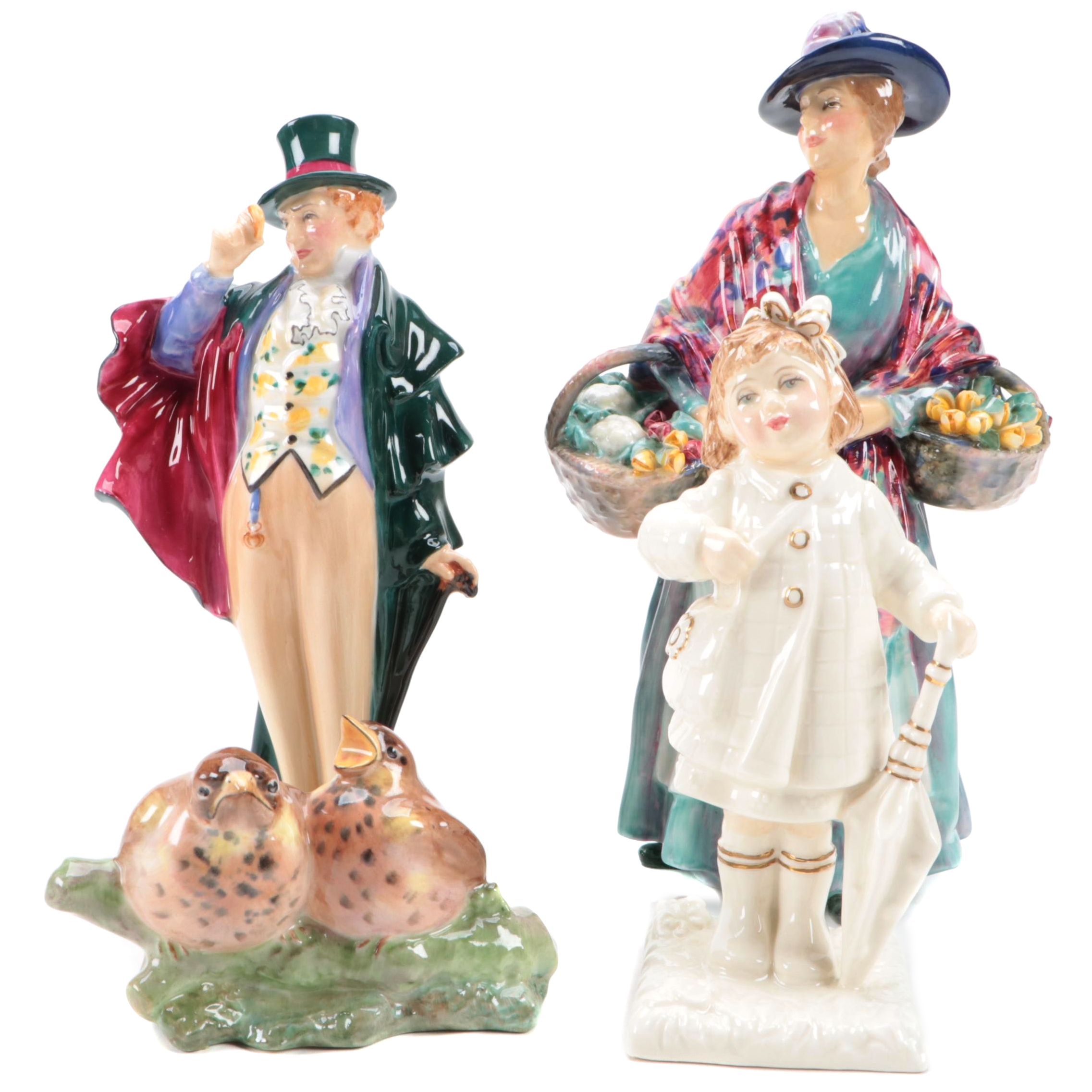 Royal Doulton "The Corinthian" and Other Figurines, Mid to Late 20th Century