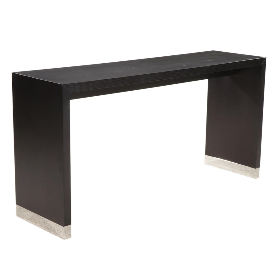 Contemporary Ebonzied Wood High-Top Bar Table