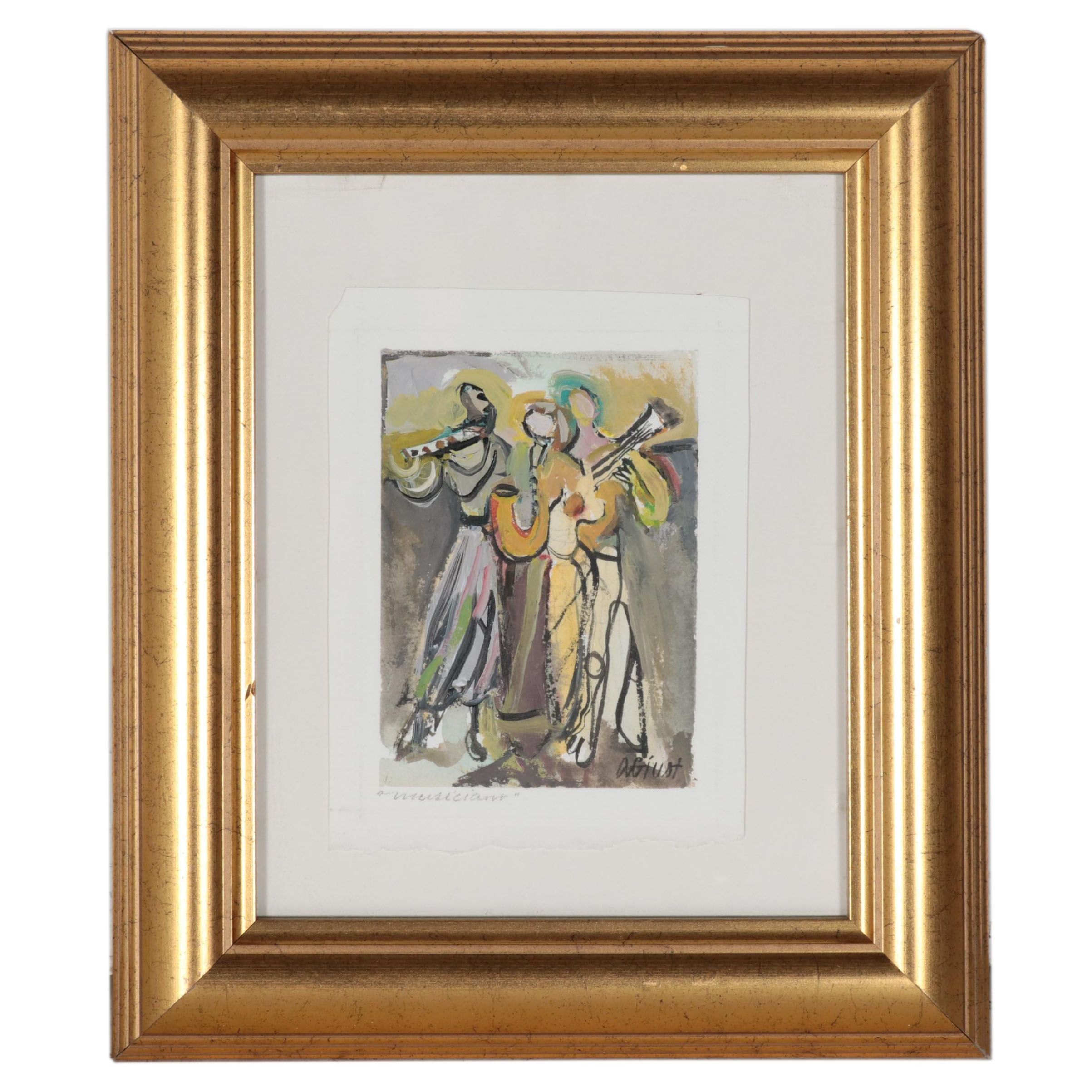 Amy Giust Acrylic Painting "Musicians"