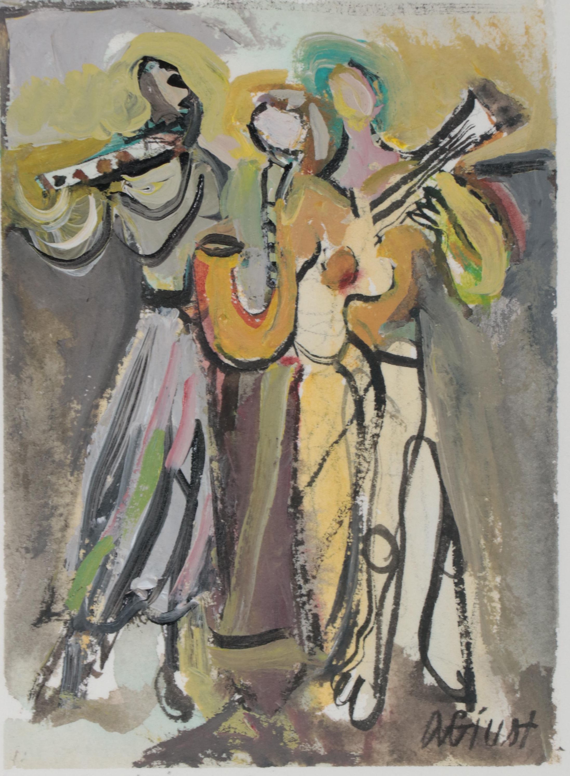 Amy Giust Acrylic Painting "Musicians"