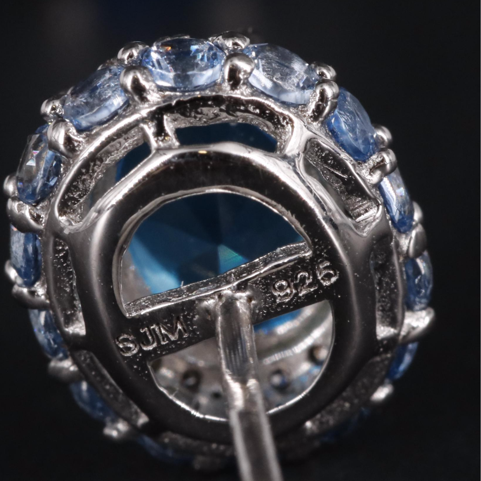 Sterling Cubic Zirconia and Imitation Gemstone Button Earrings