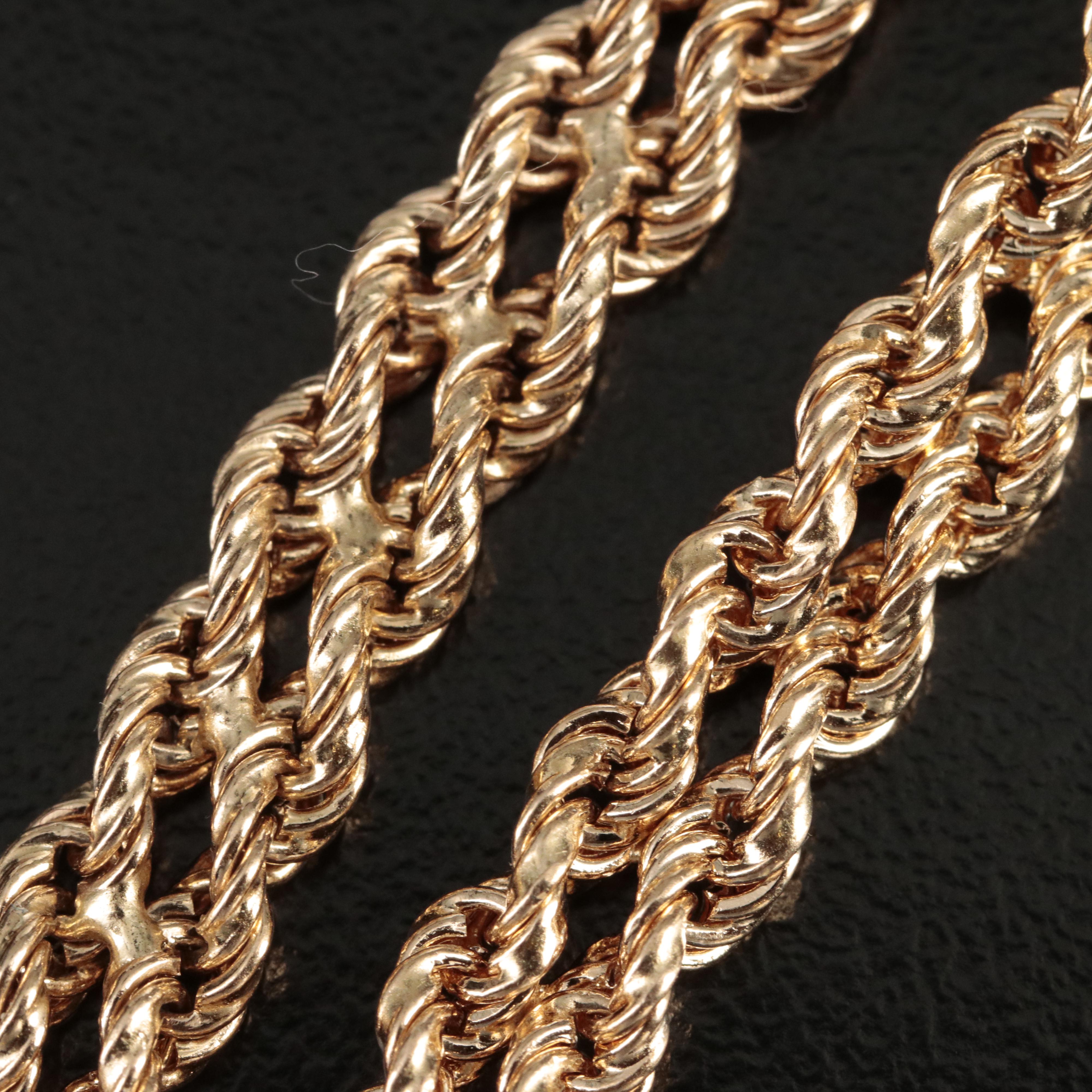 14K Sapphire and Diamond on Double Rope Bracelet