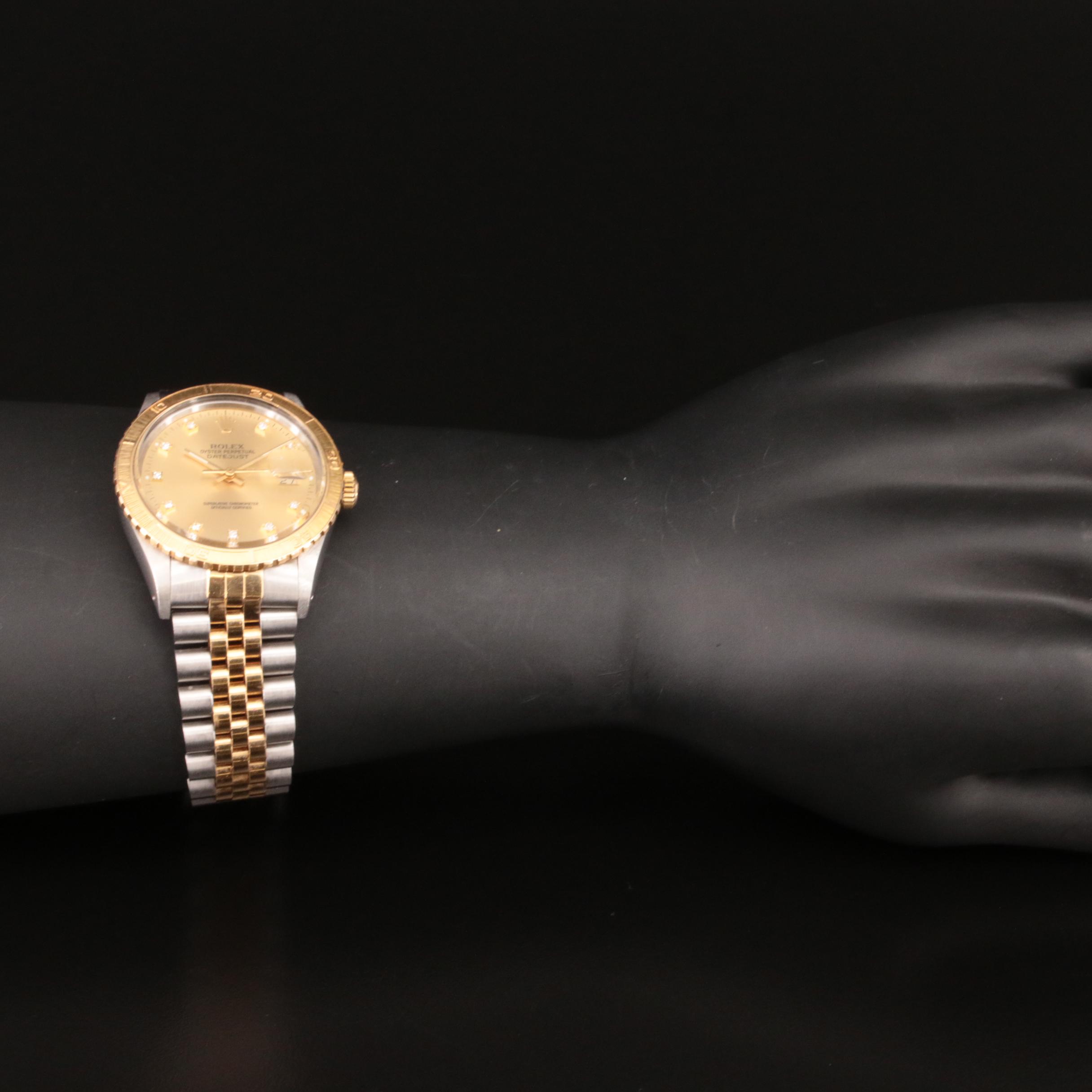 Rolex Oyster Perpetual Datejust Thunderbird Bezel and Diamond Dial Watch