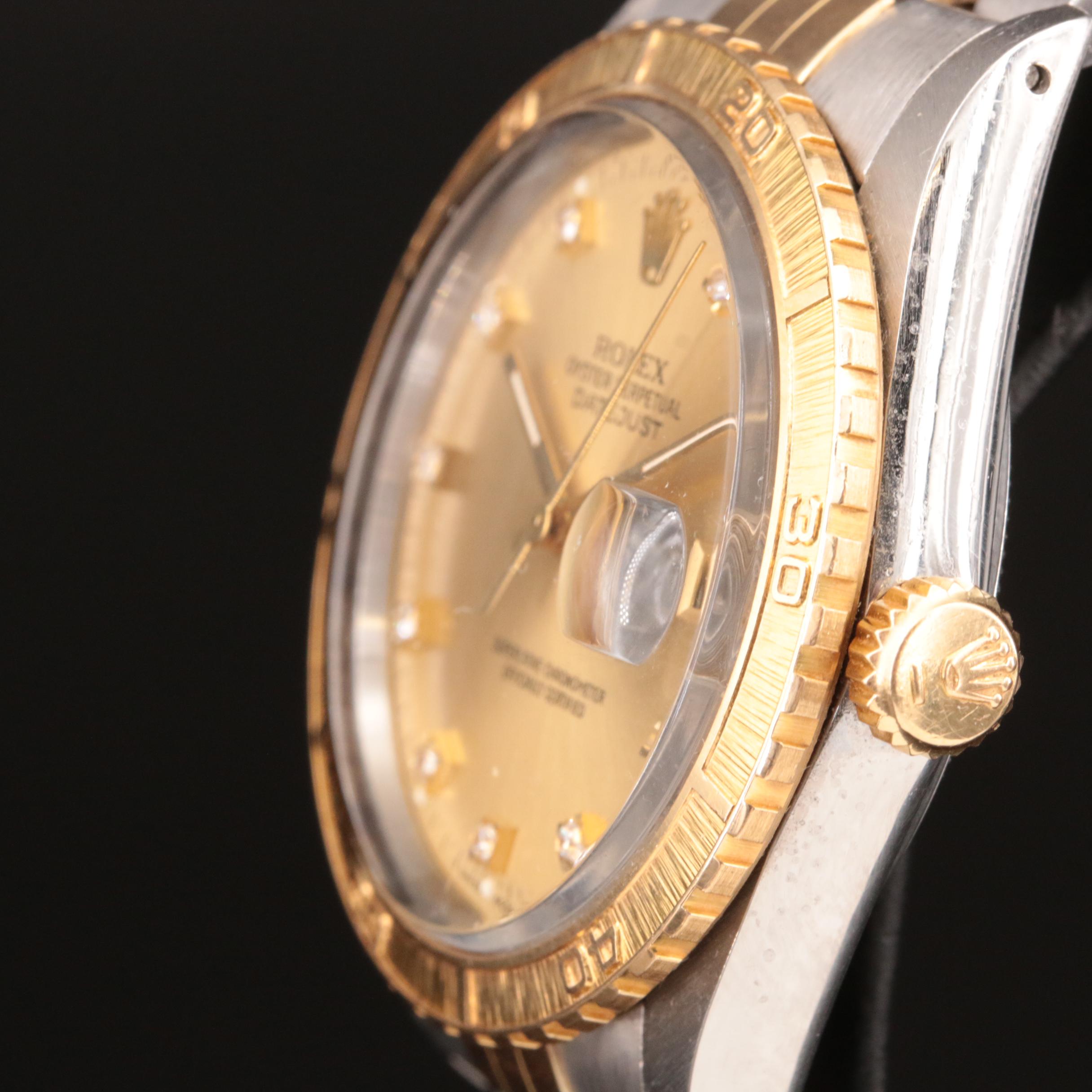 Rolex Oyster Perpetual Datejust Thunderbird Bezel and Diamond Dial Watch