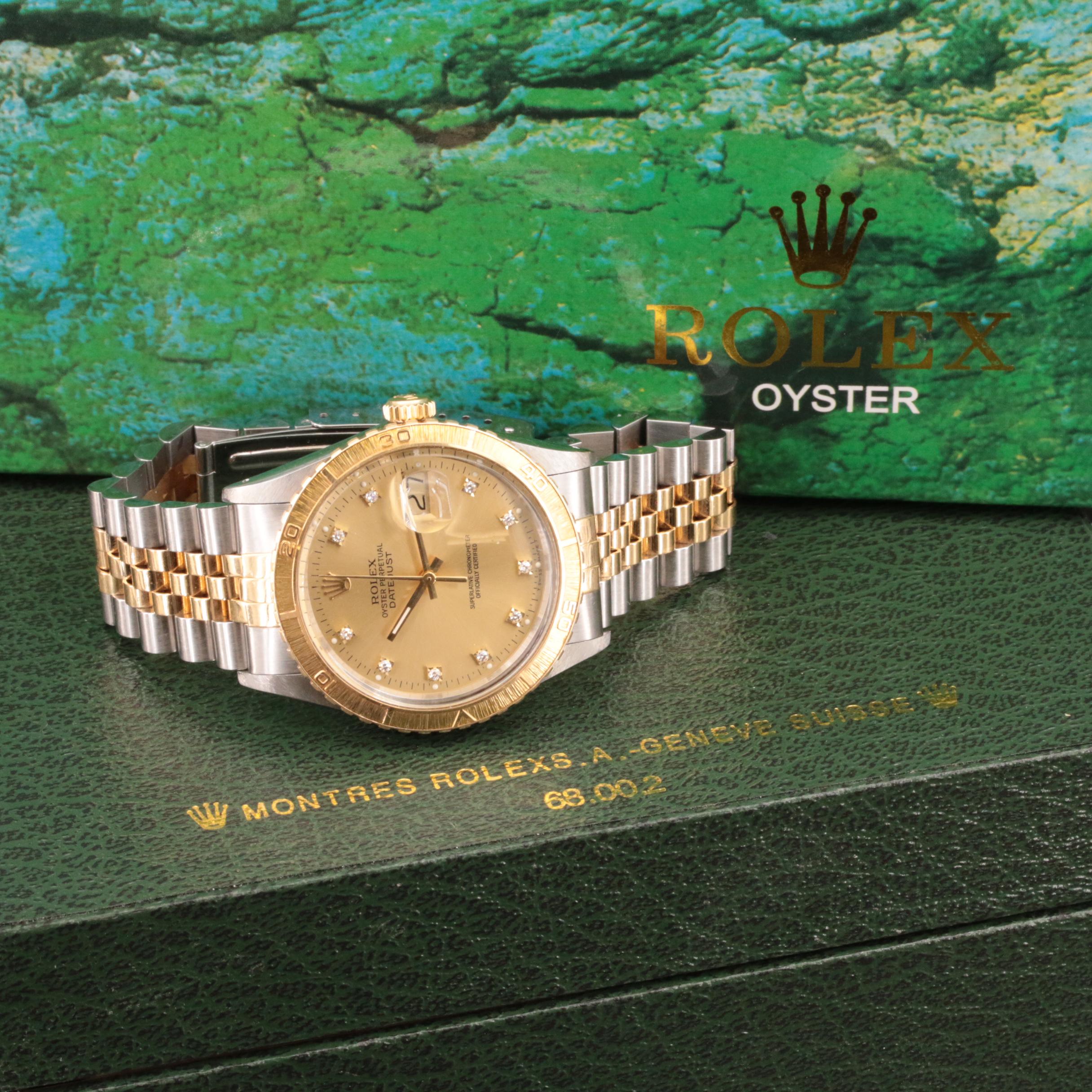 Rolex Oyster Perpetual Datejust Thunderbird Bezel and Diamond Dial Watch