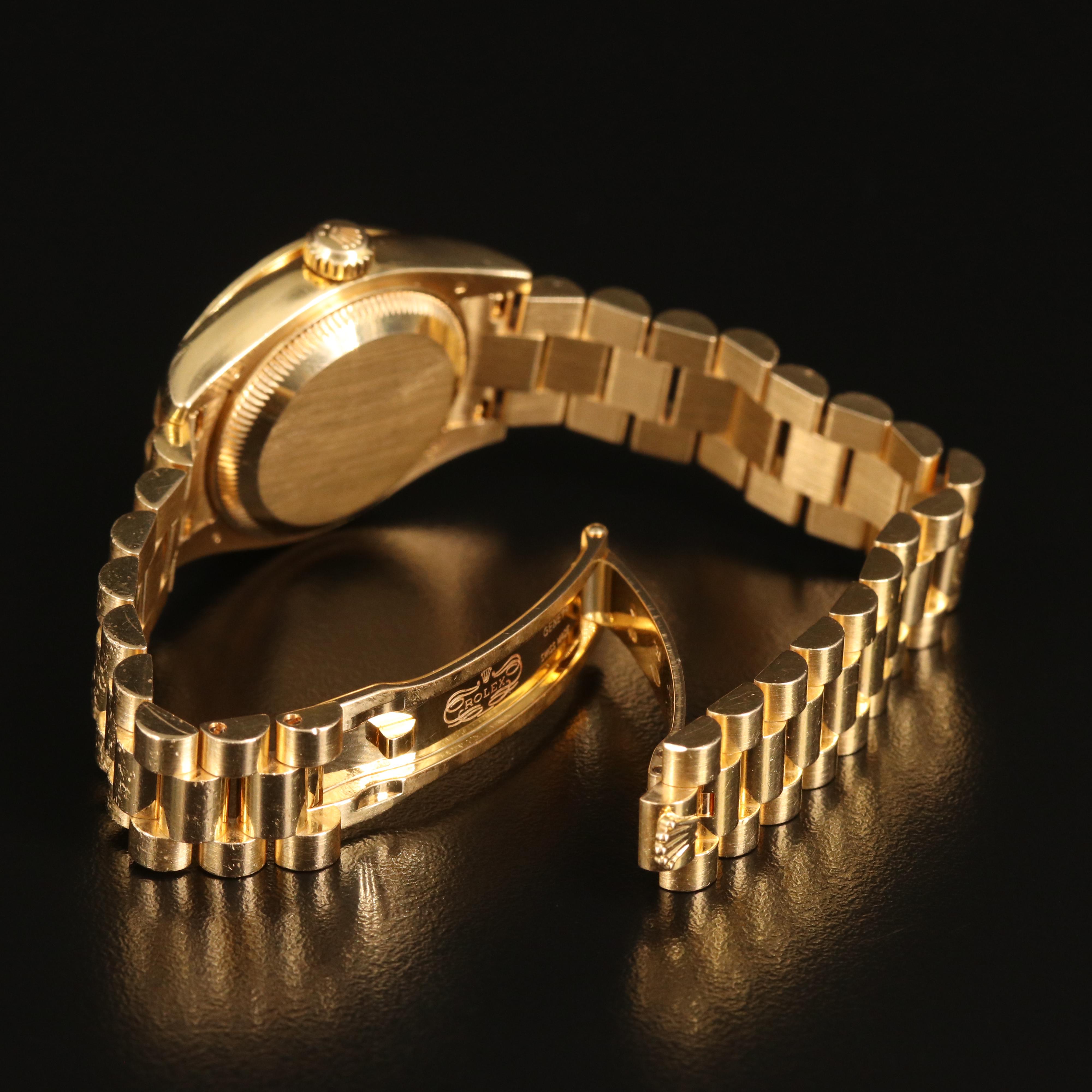 18K Rolex Datejust Watch with Factory Diamond Dial and Bezel