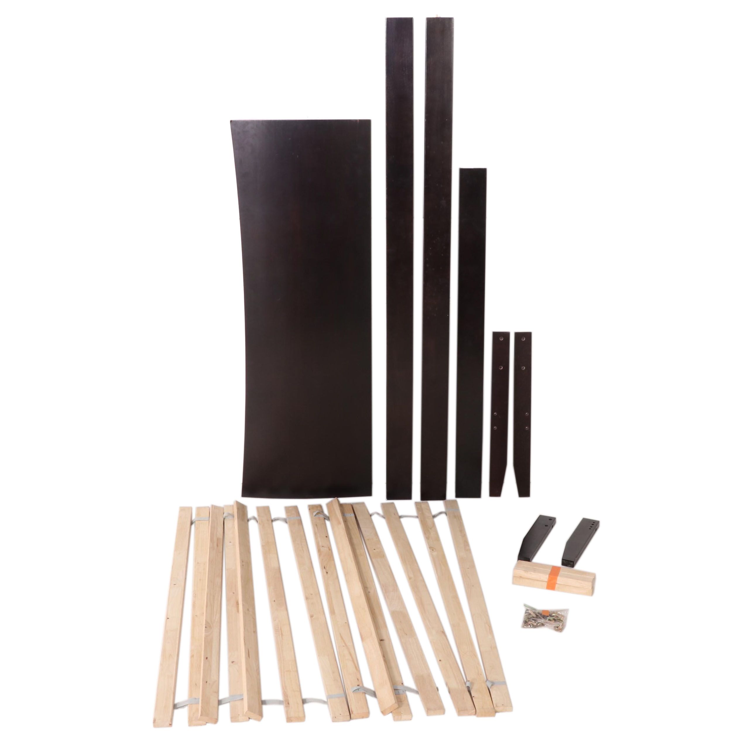 Contemporary Espresso Finish Wooden Queen Bed Frame