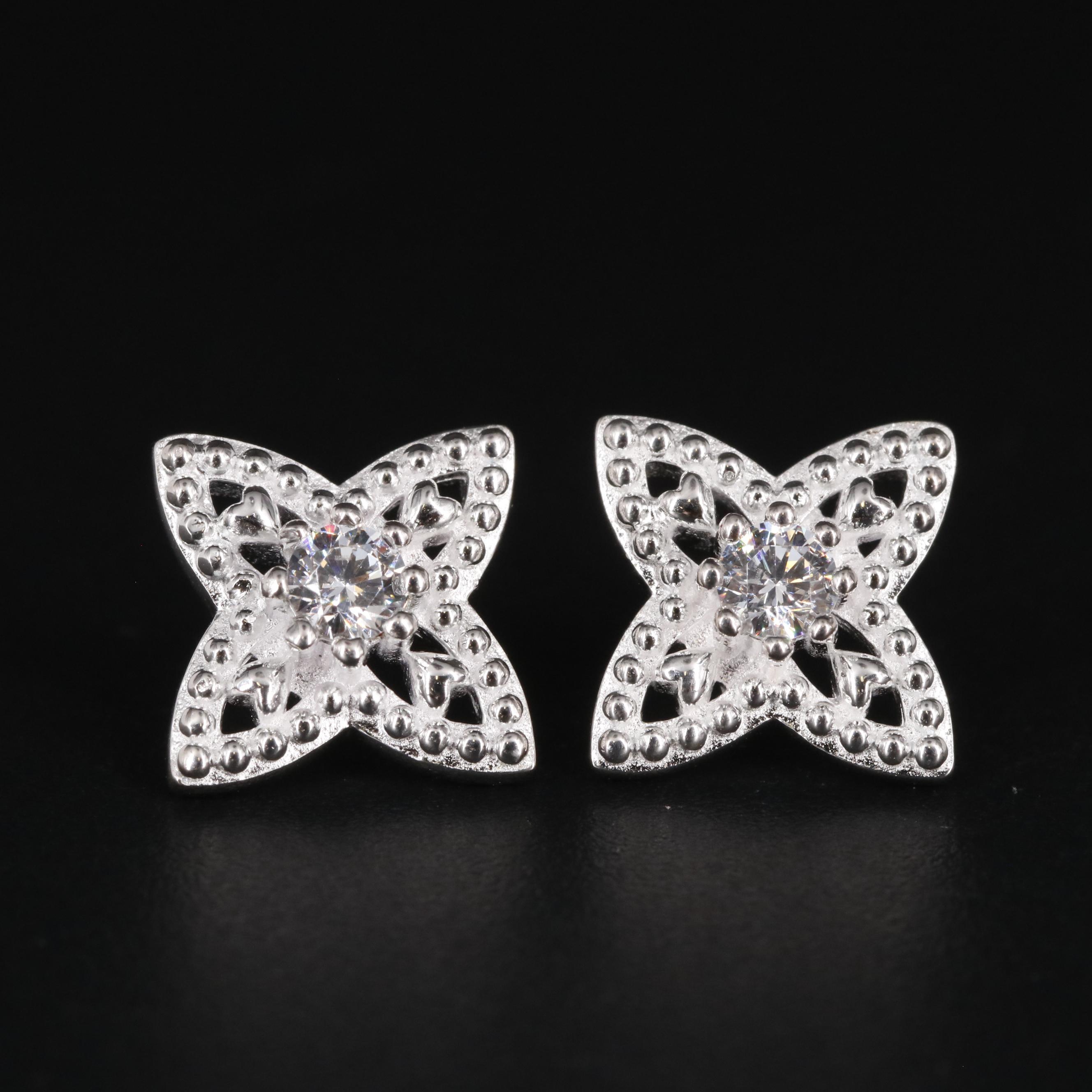 Sterling Stud Earrings with Cubic Zirconia