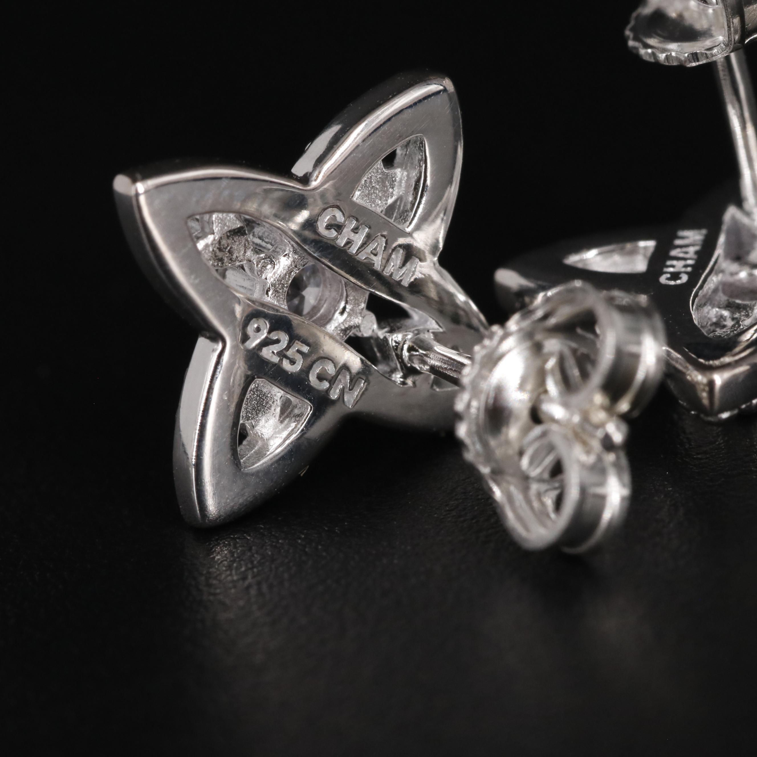 Sterling Stud Earrings with Cubic Zirconia